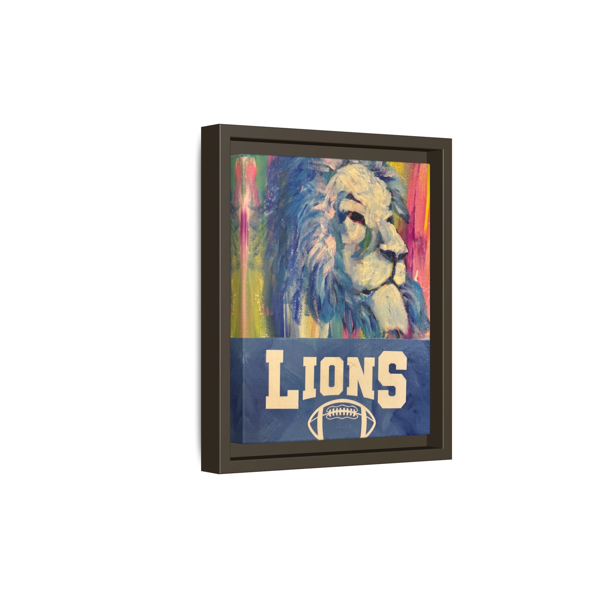 Lion, Matte Canvas, Framed (Multi-color)