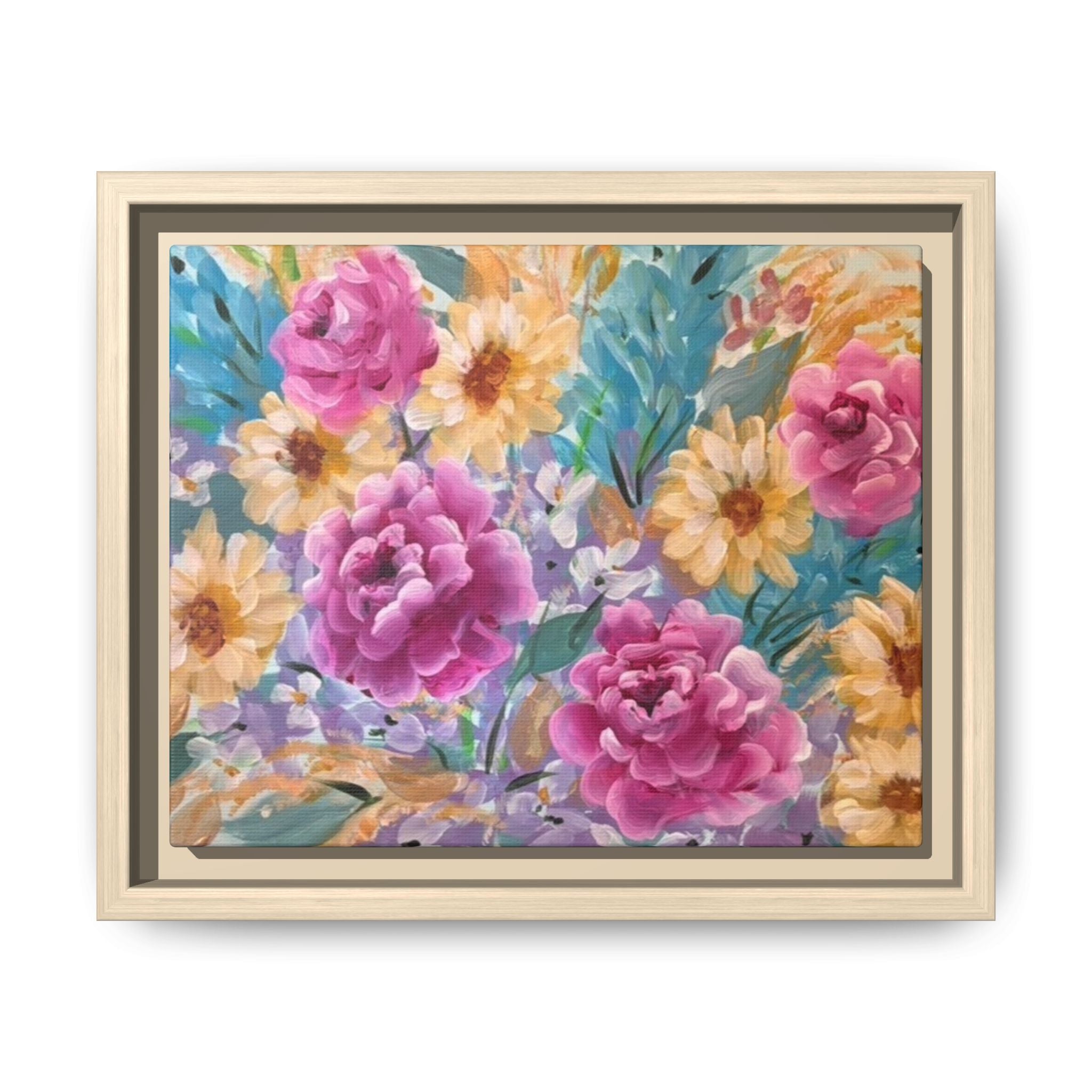 Floral Matte Canvas, Framed (Multi-color)