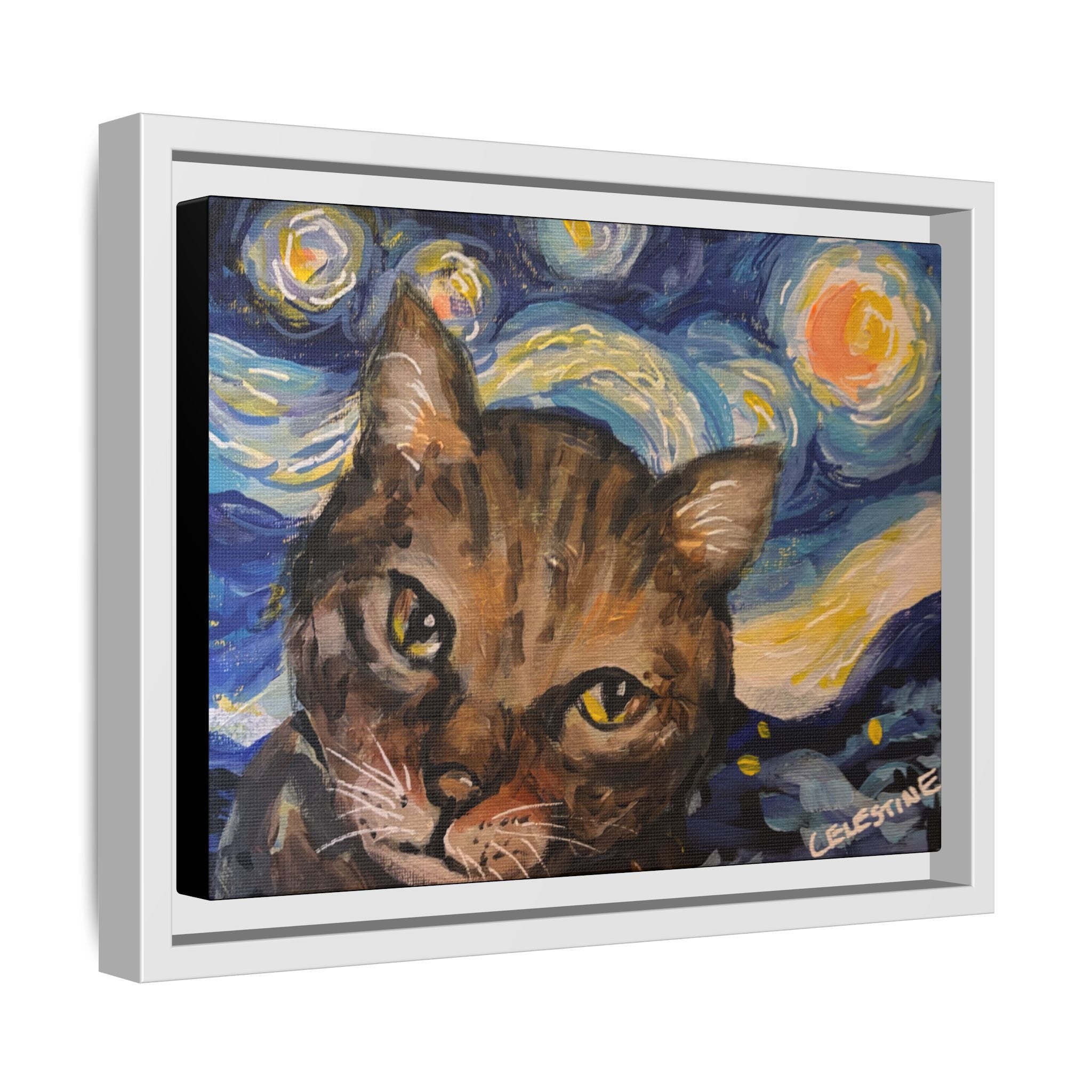 Starry Night Cat Portrait