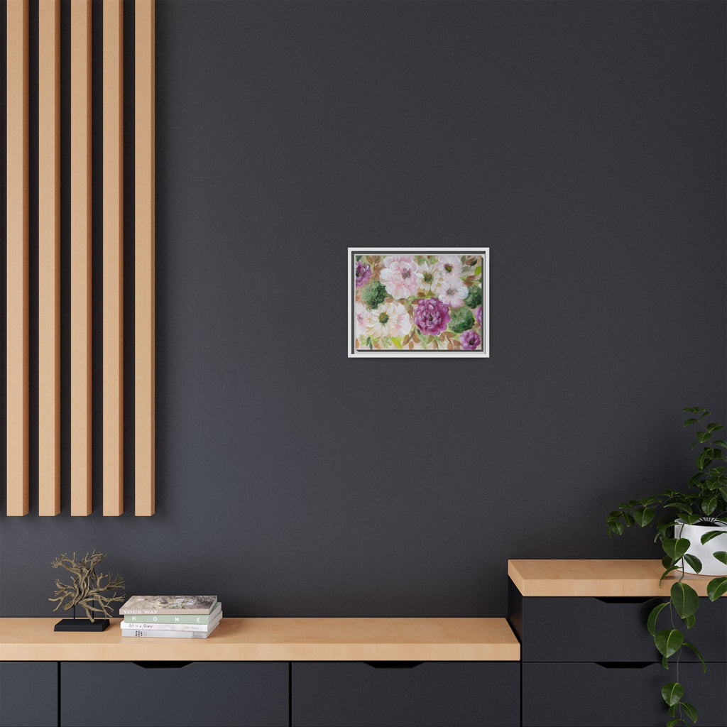 Floral Canvas Print — Pink & Mauve Watercolor Peonies