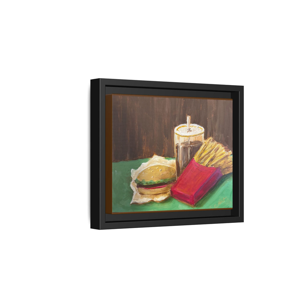 Burger and Fries Matte Canvas, Framed (Multi-color)