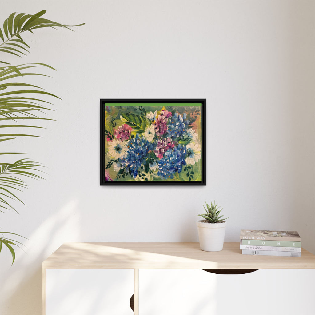 Floral Abstract Matte Canvas, Framed (Multi-color)