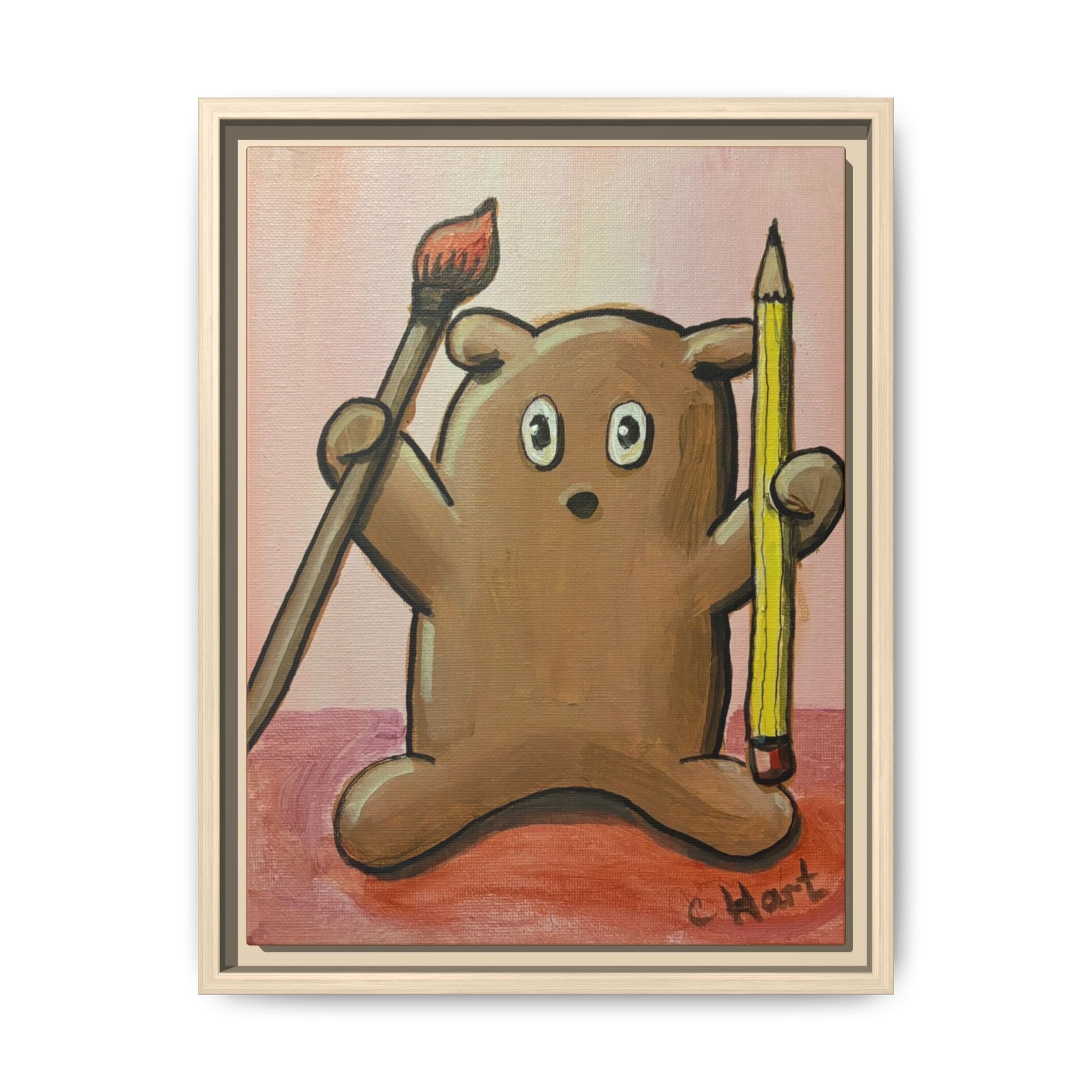 Cute Bear Framed Canvas Art
