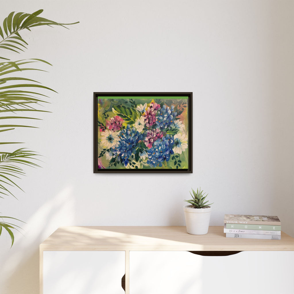 Floral Abstract Matte Canvas, Framed (Multi-color)