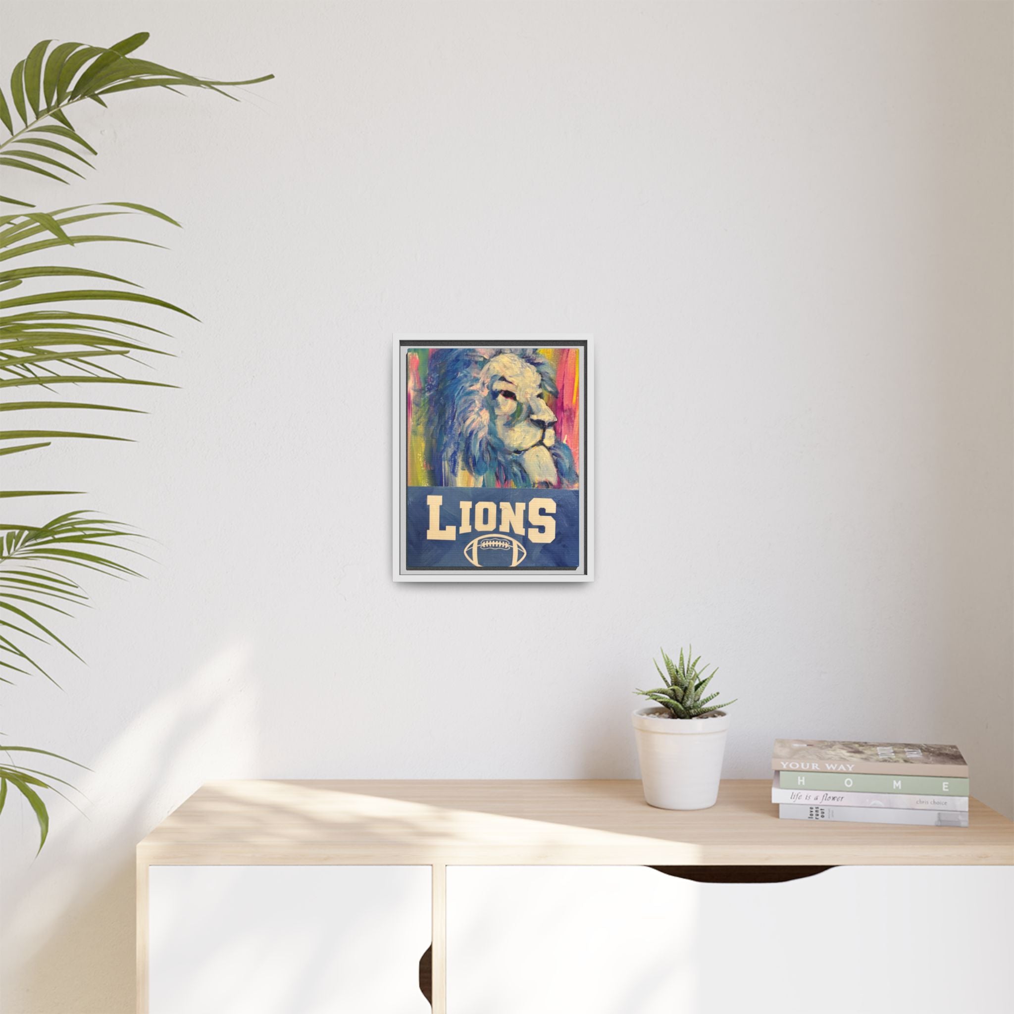 Lion, Matte Canvas, Framed (Multi-color)