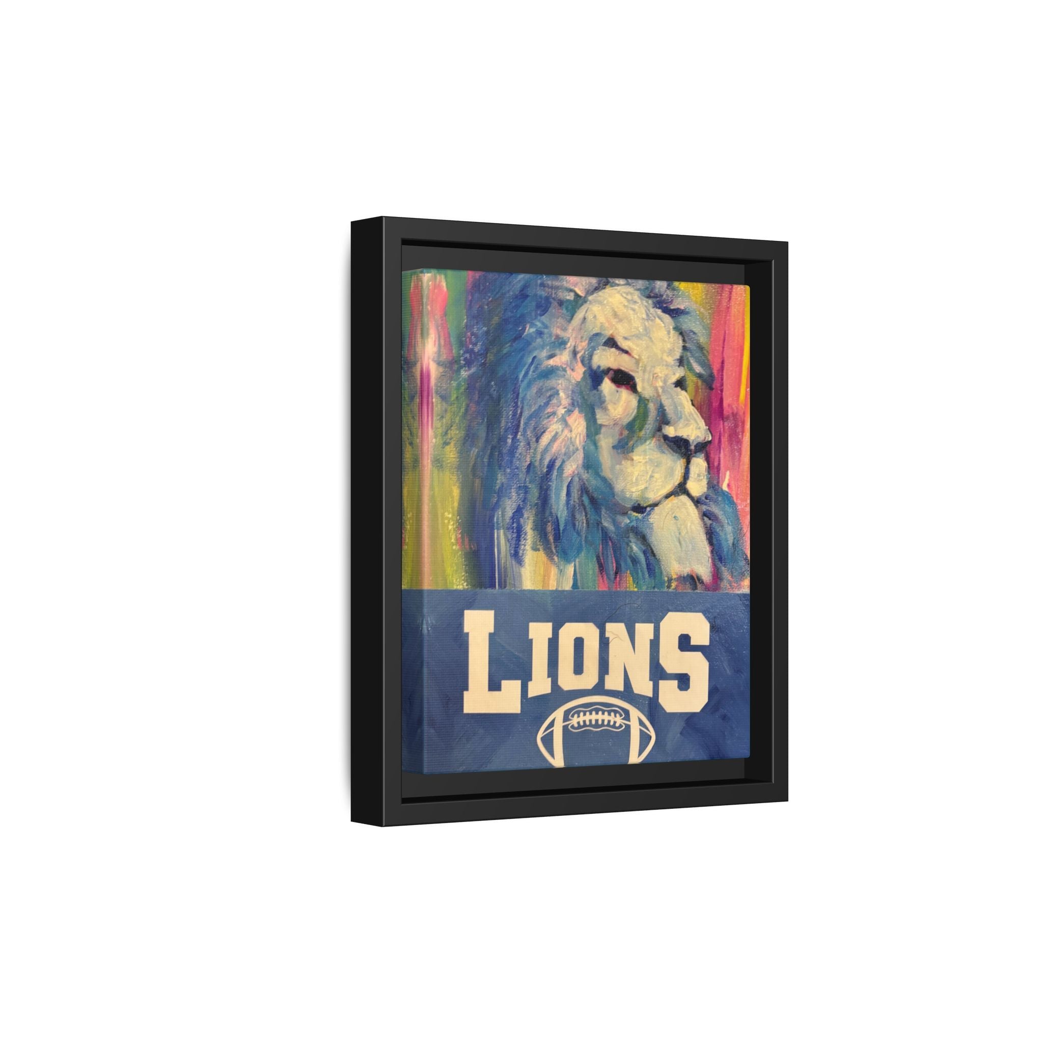 Lion, Matte Canvas, Framed (Multi-color)