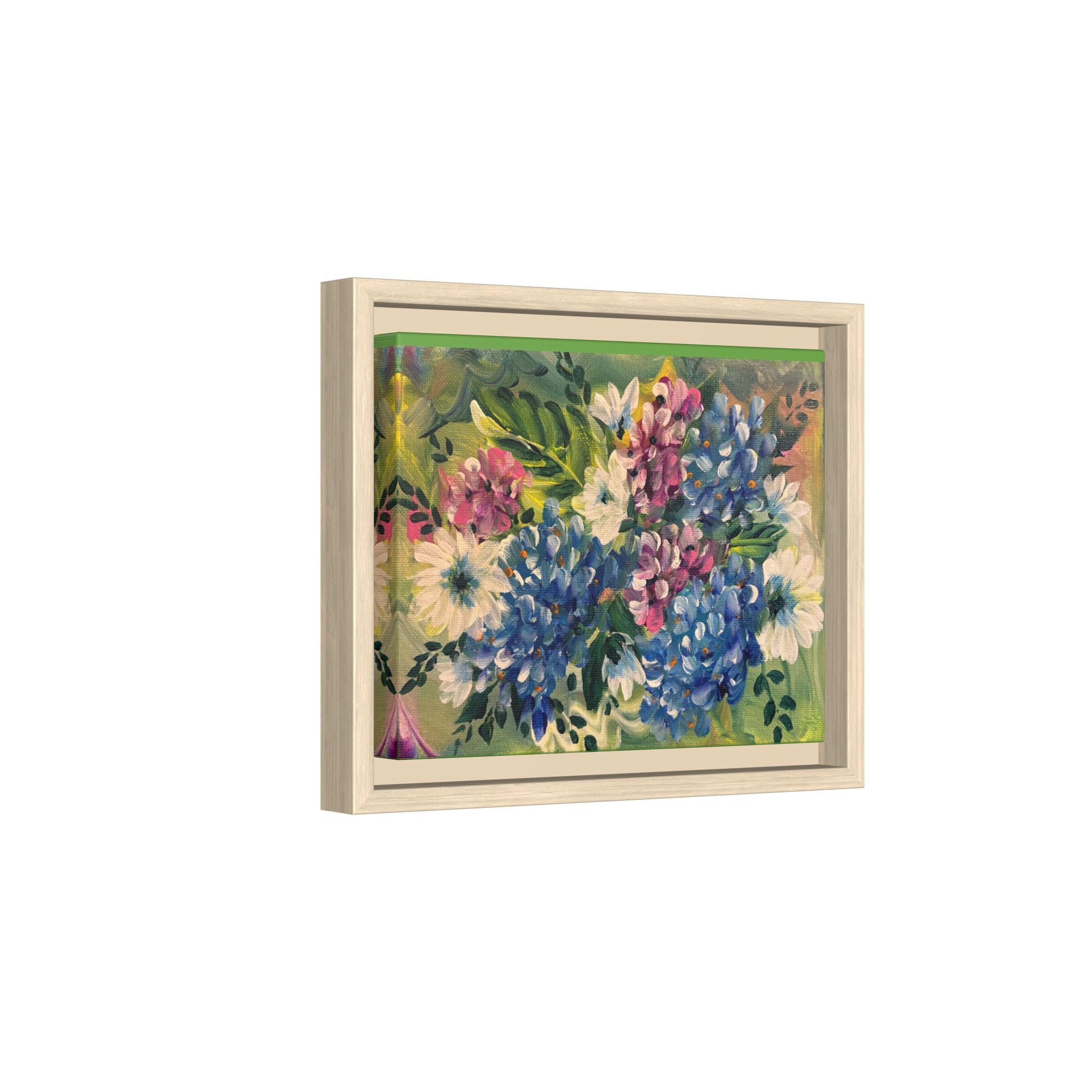 Floral Abstract Matte Canvas, Framed (Multi-color)