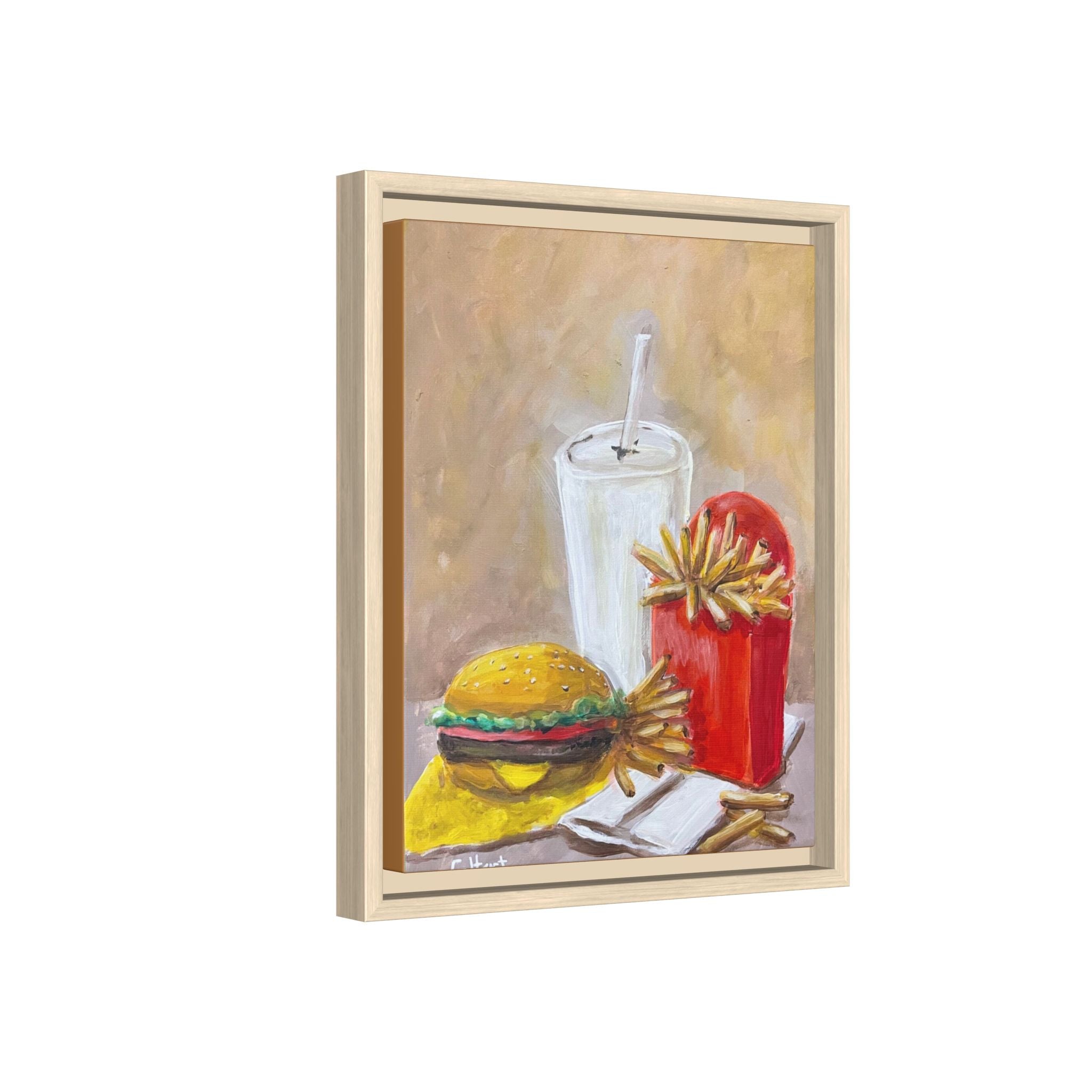Fast Food Still Life Matte Canvas Framed Wall Art
