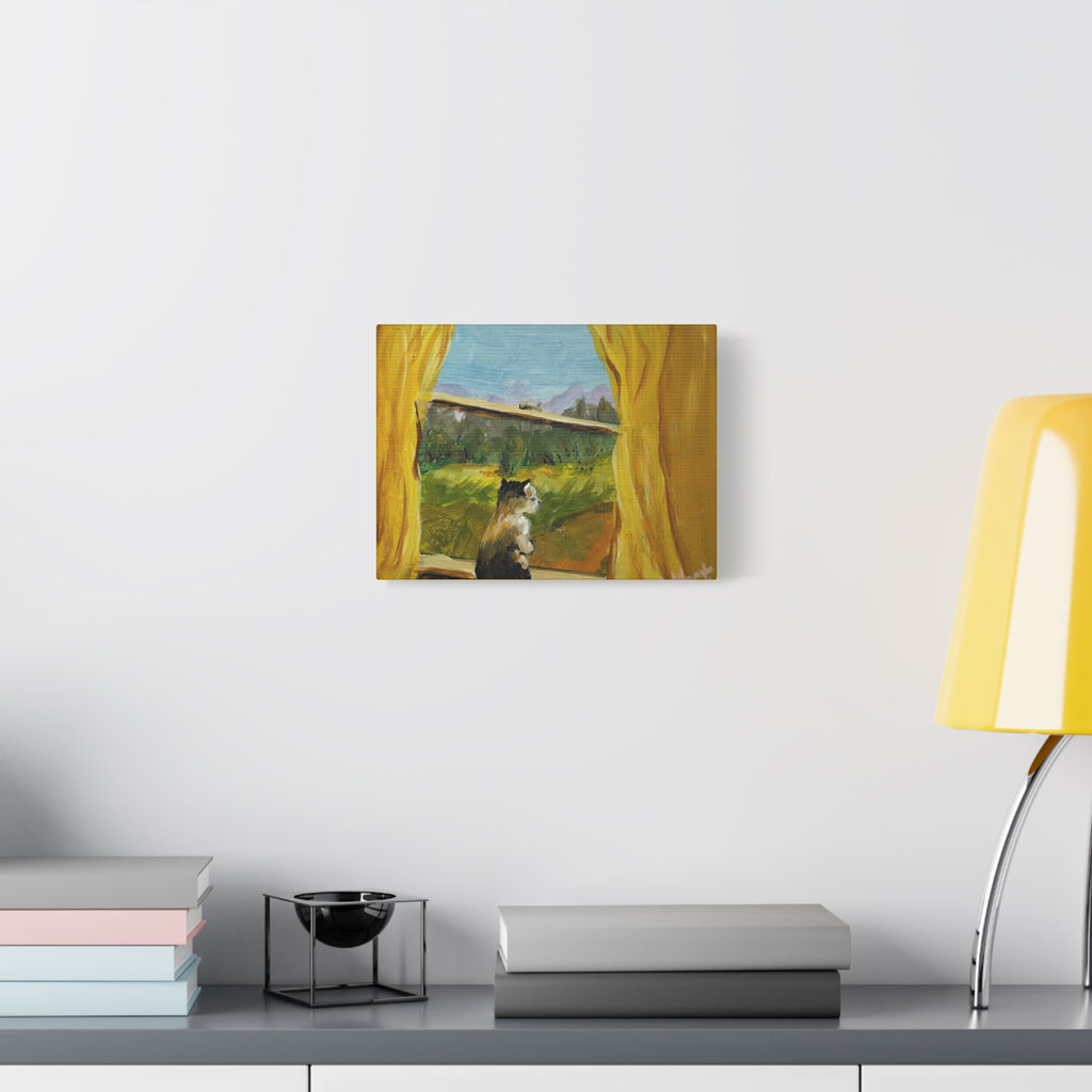 Thinking Cat - Matte Canvas Wall Art (Stretched 1.25")