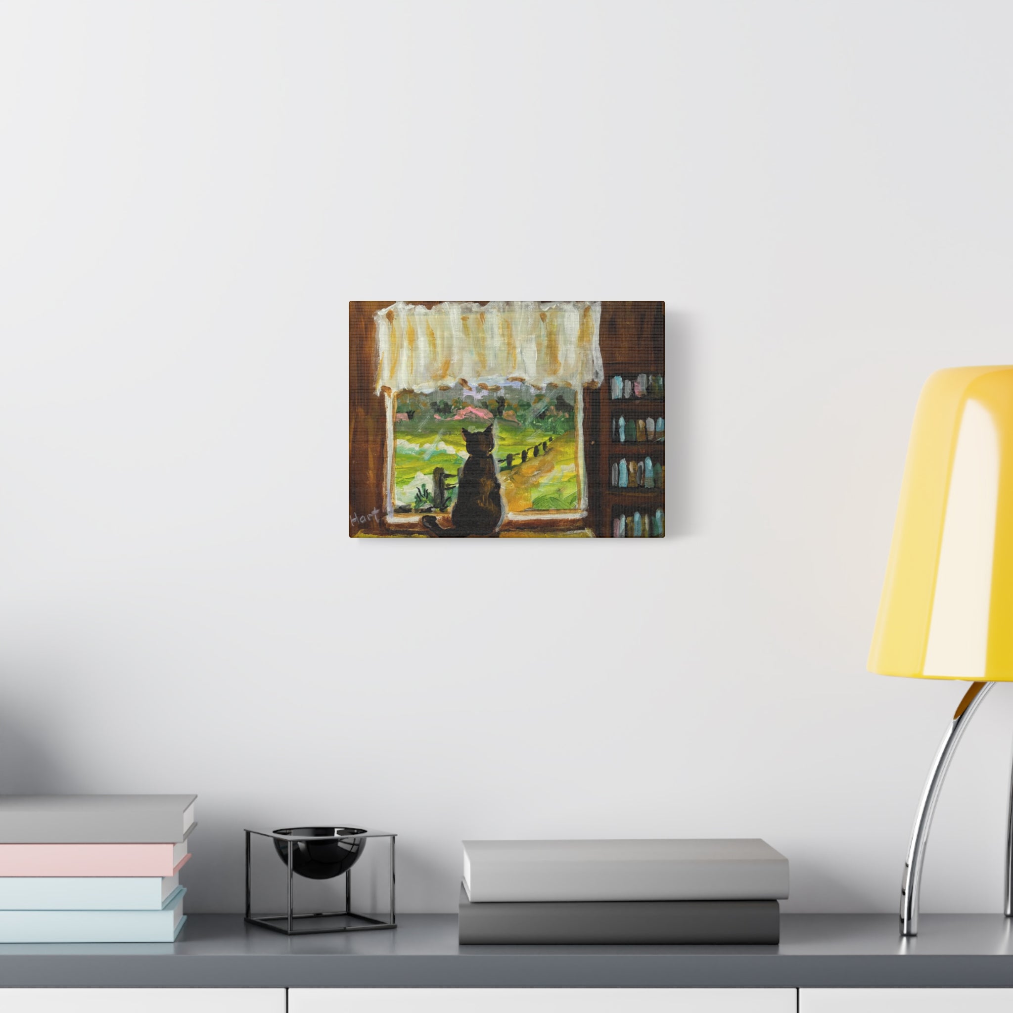 Window Cat Matte Canvas Wall Art
