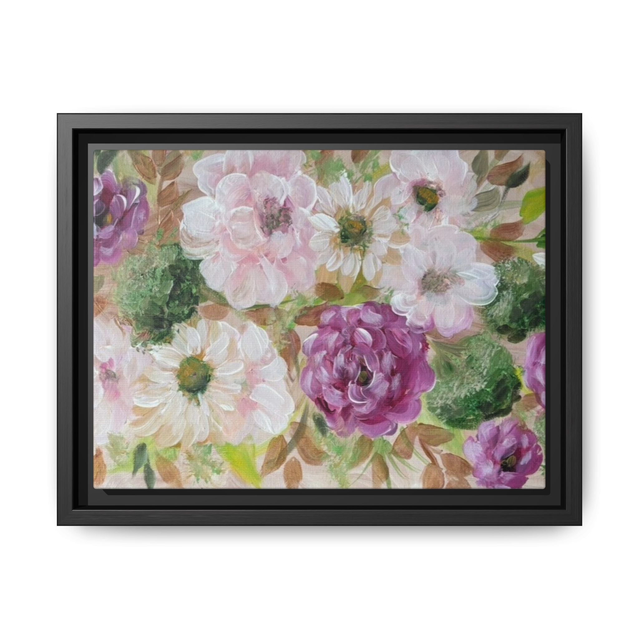 Floral Canvas Print — Pink & Mauve Watercolor Peonies