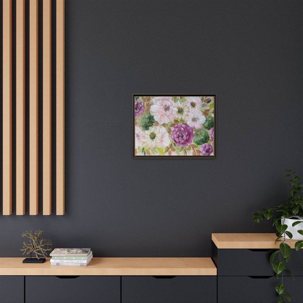 Floral Canvas Print — Pink & Mauve Watercolor Peonies