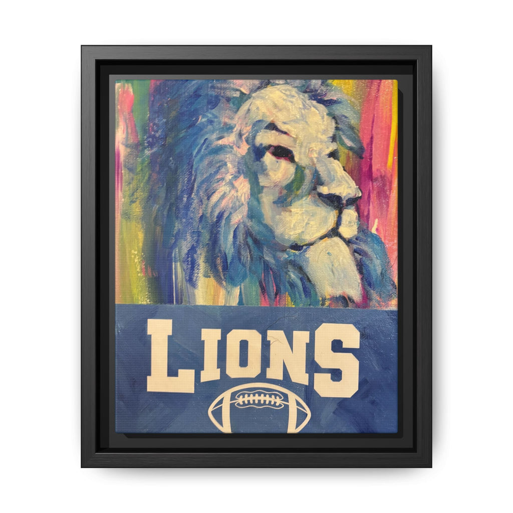 Lion, Matte Canvas, Framed (Multi-color)