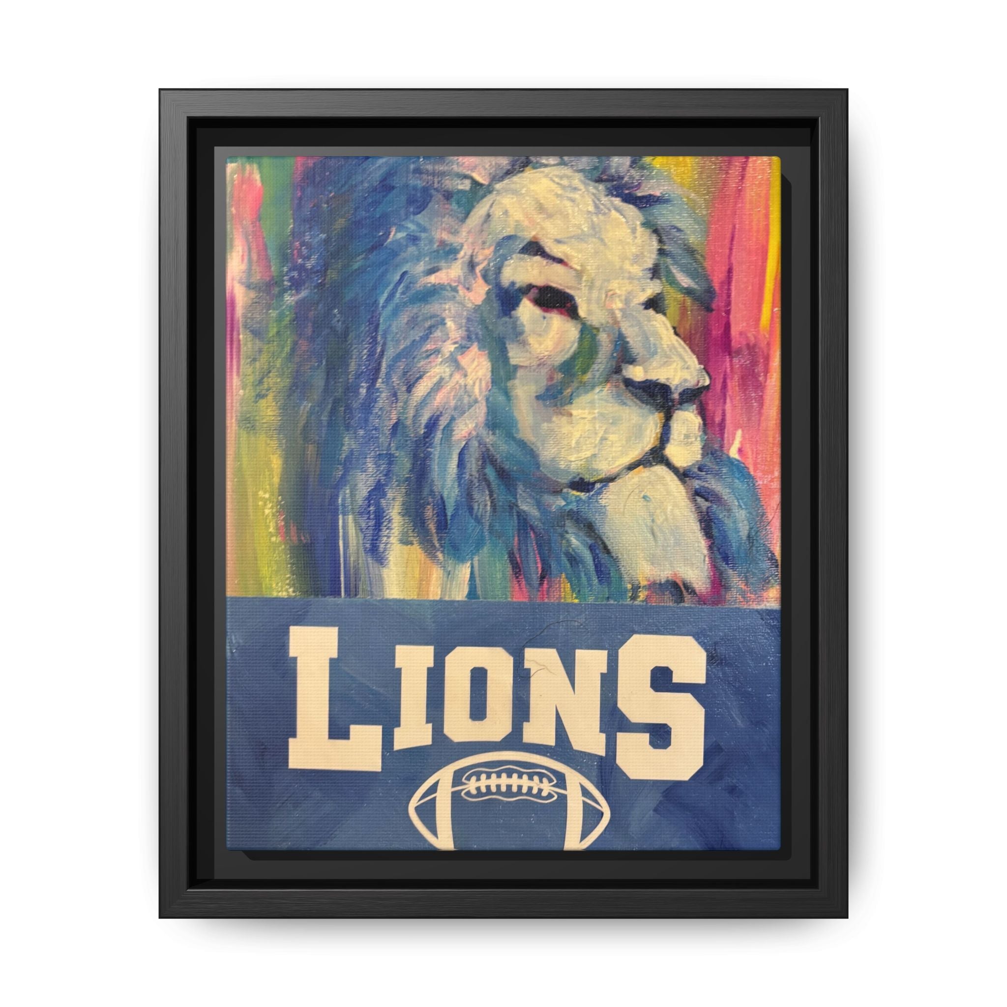 Lion, Matte Canvas, Framed (Multi-color)