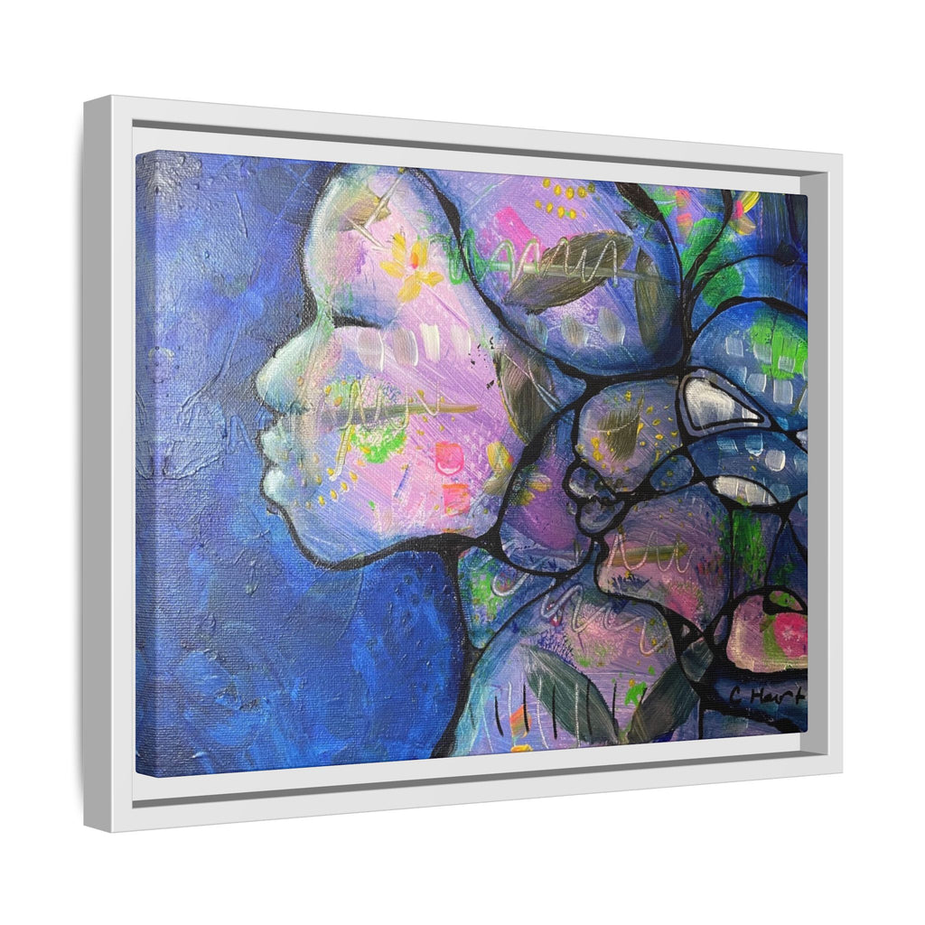 Abstract Woman Framed Matte Canvas Art — Colorful Abstract Profile Portrait