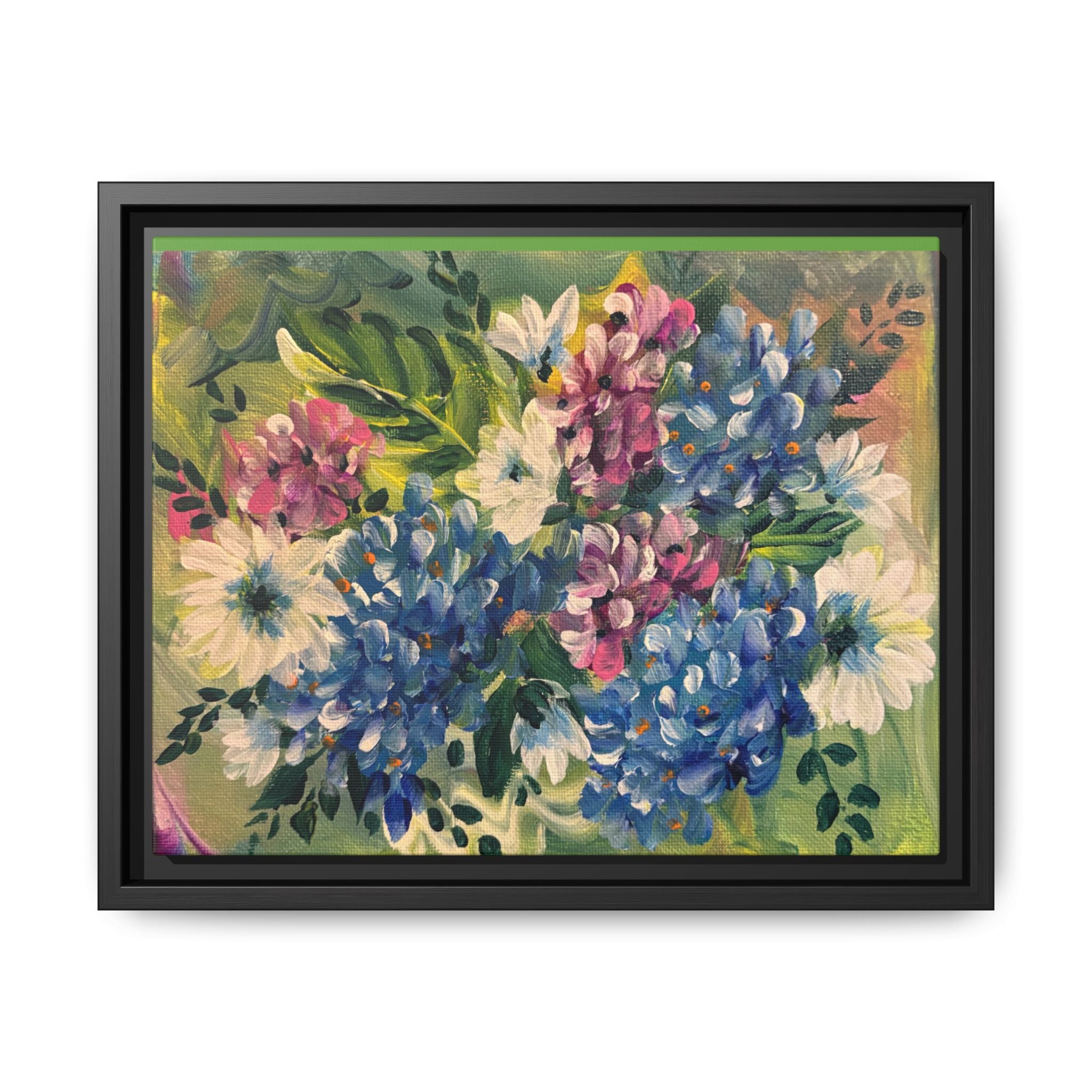 Floral Abstract Matte Canvas, Framed (Multi-color)