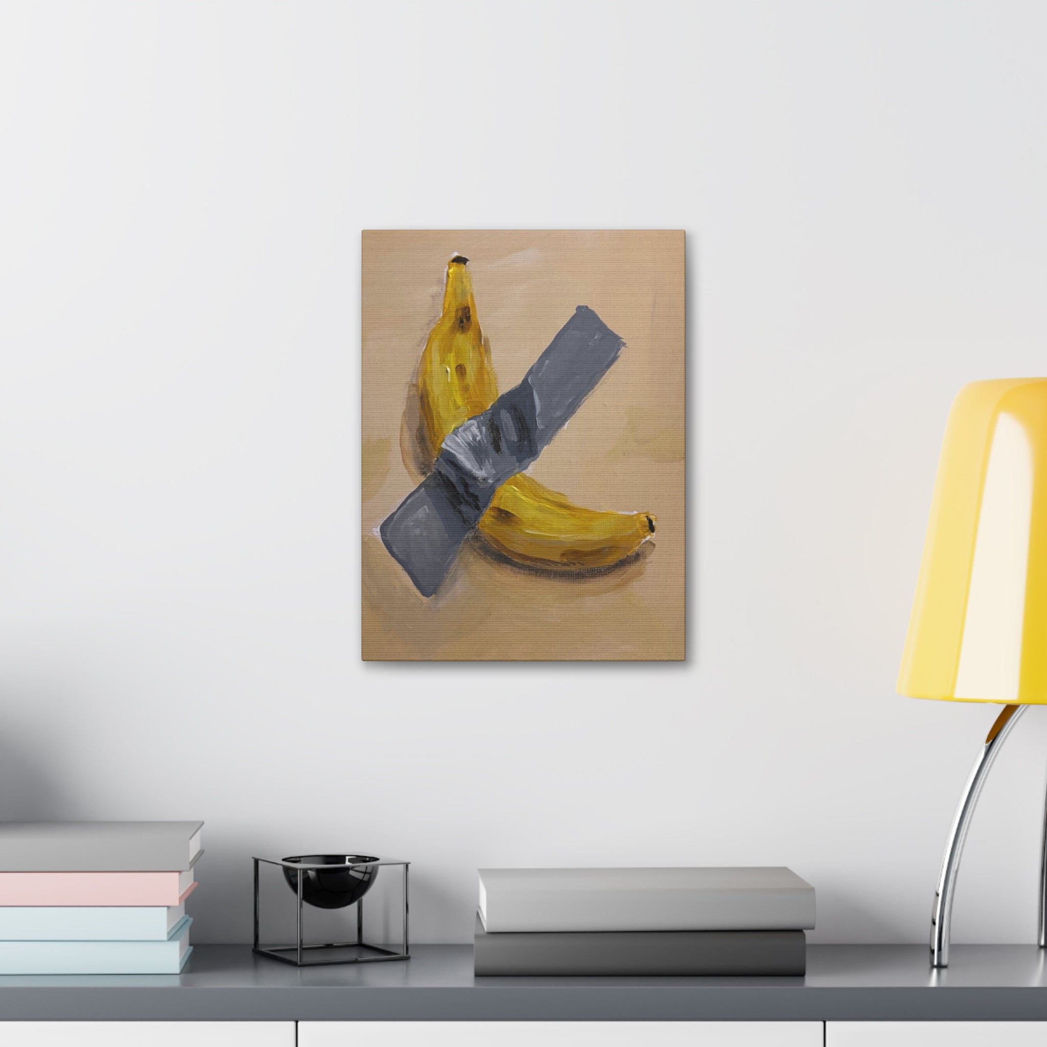 Duct Tape Banana Satire Canvas Print — Modern Pop Art Wall Decor