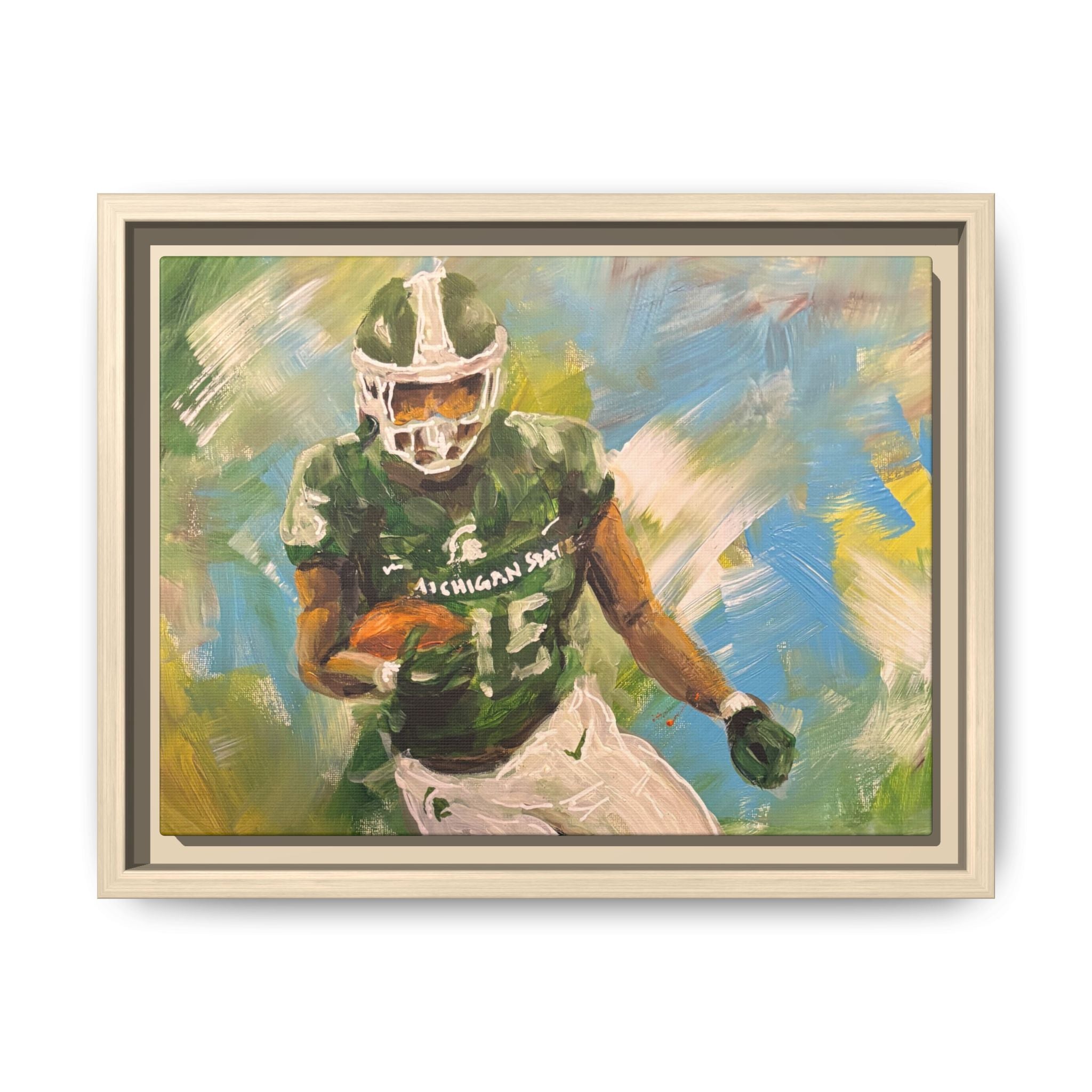 Abstract Football Matte Canvas, Framed (Multi-color)