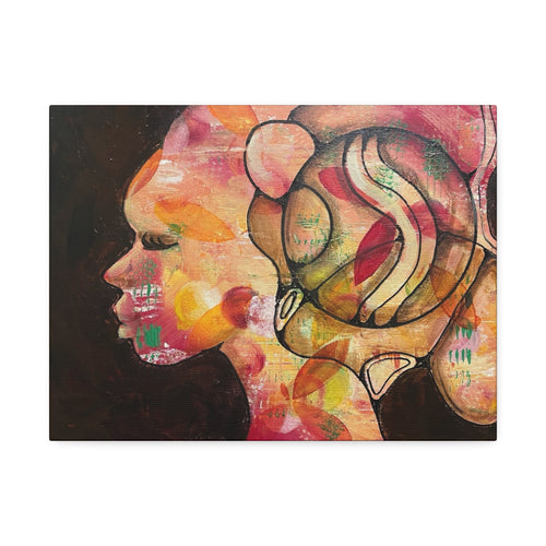 Abstract Woman Profile Canvas Print — Colorful Contemporary Wall Art