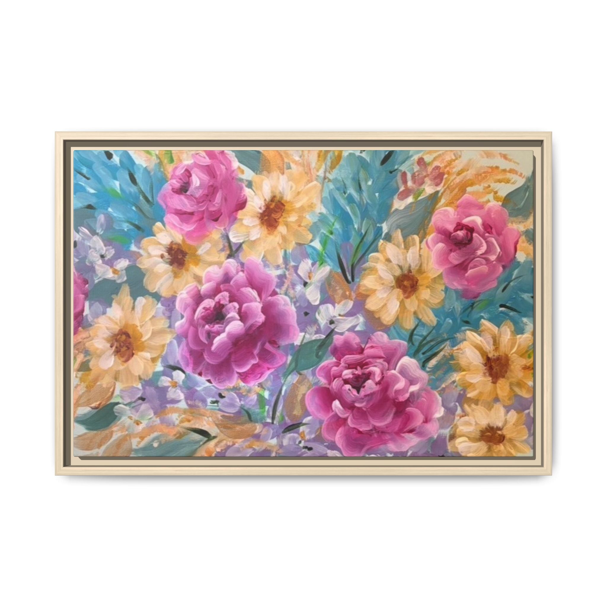 Floral Matte Canvas, Framed (Multi-color)
