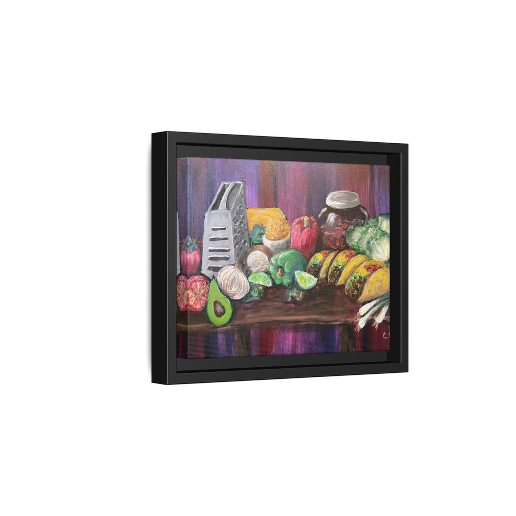 Taco Tuesday Framed Matte Canvas: Colorful Kitchen Still Life Painting