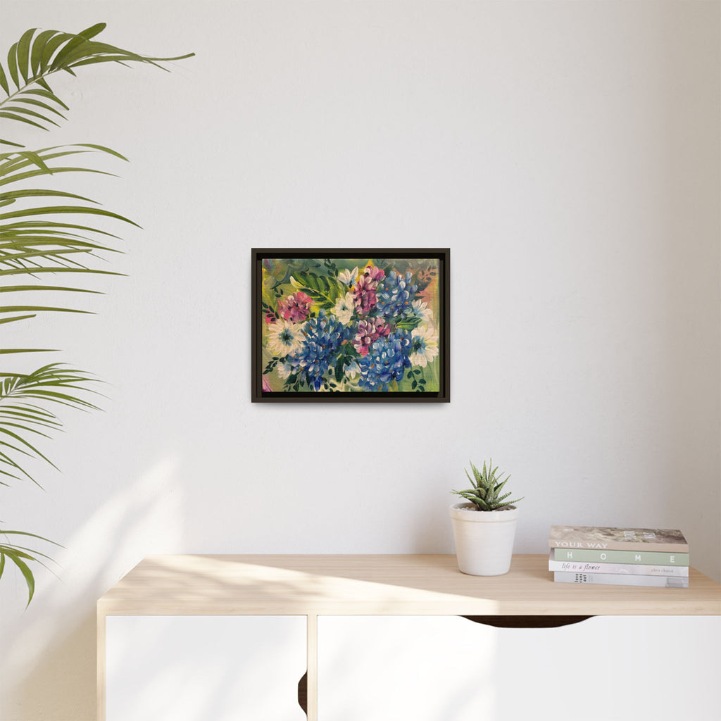 Floral Abstract Matte Canvas, Framed (Multi-color)
