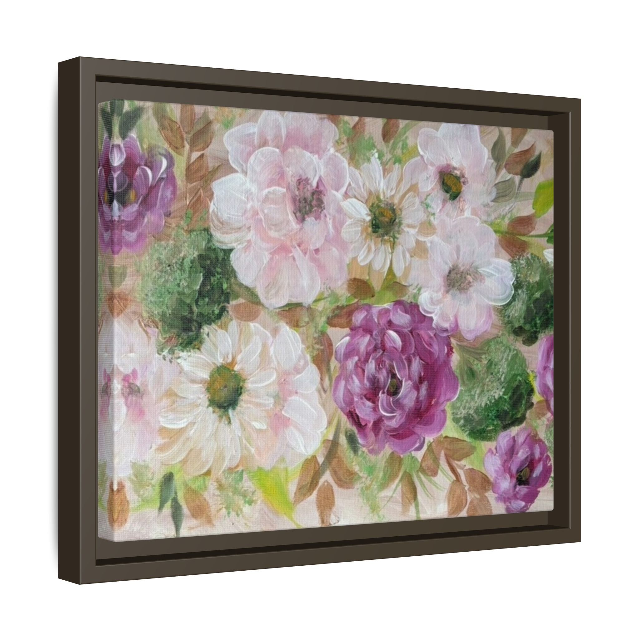 Floral Canvas Print — Pink & Mauve Watercolor Peonies