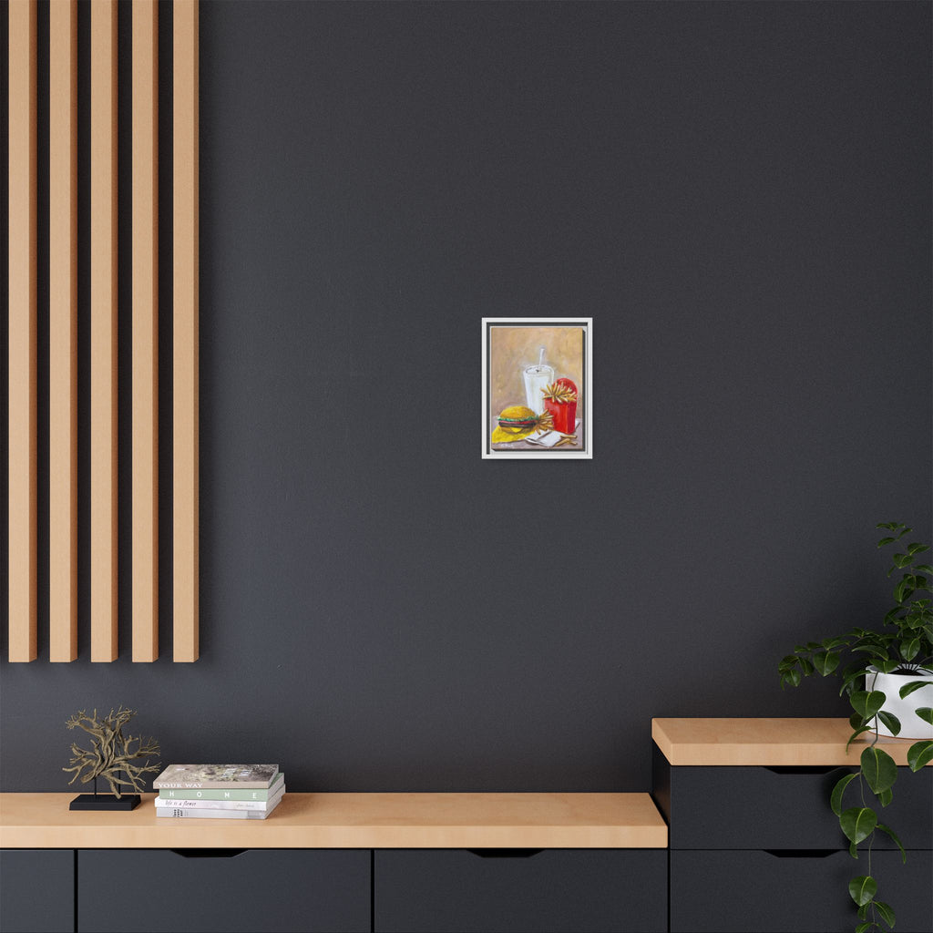 Fast Food Still Life Matte Canvas Framed Wall Art