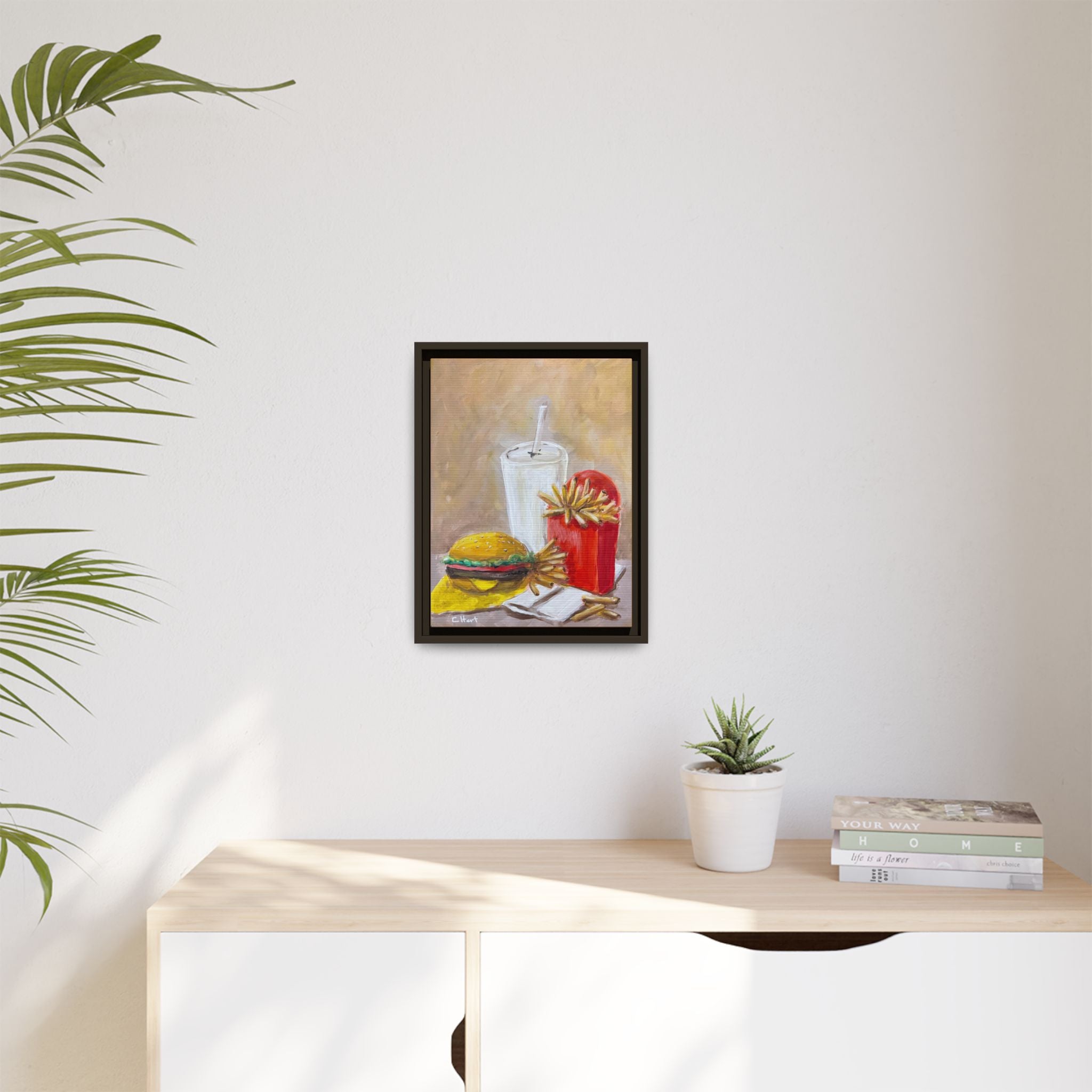 Fast Food Still Life Matte Canvas Framed Wall Art