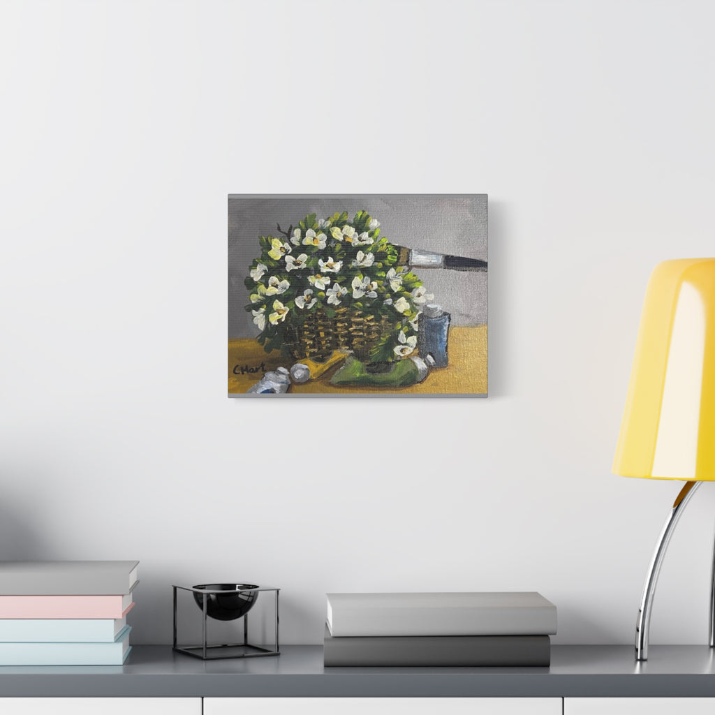 Flower Painting, Matte Printed Canvas, Stretched, 1.25"