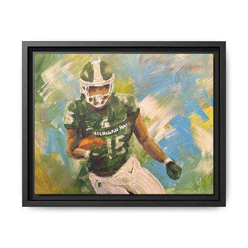 Abstract Football Matte Canvas, Framed (Multi-color)