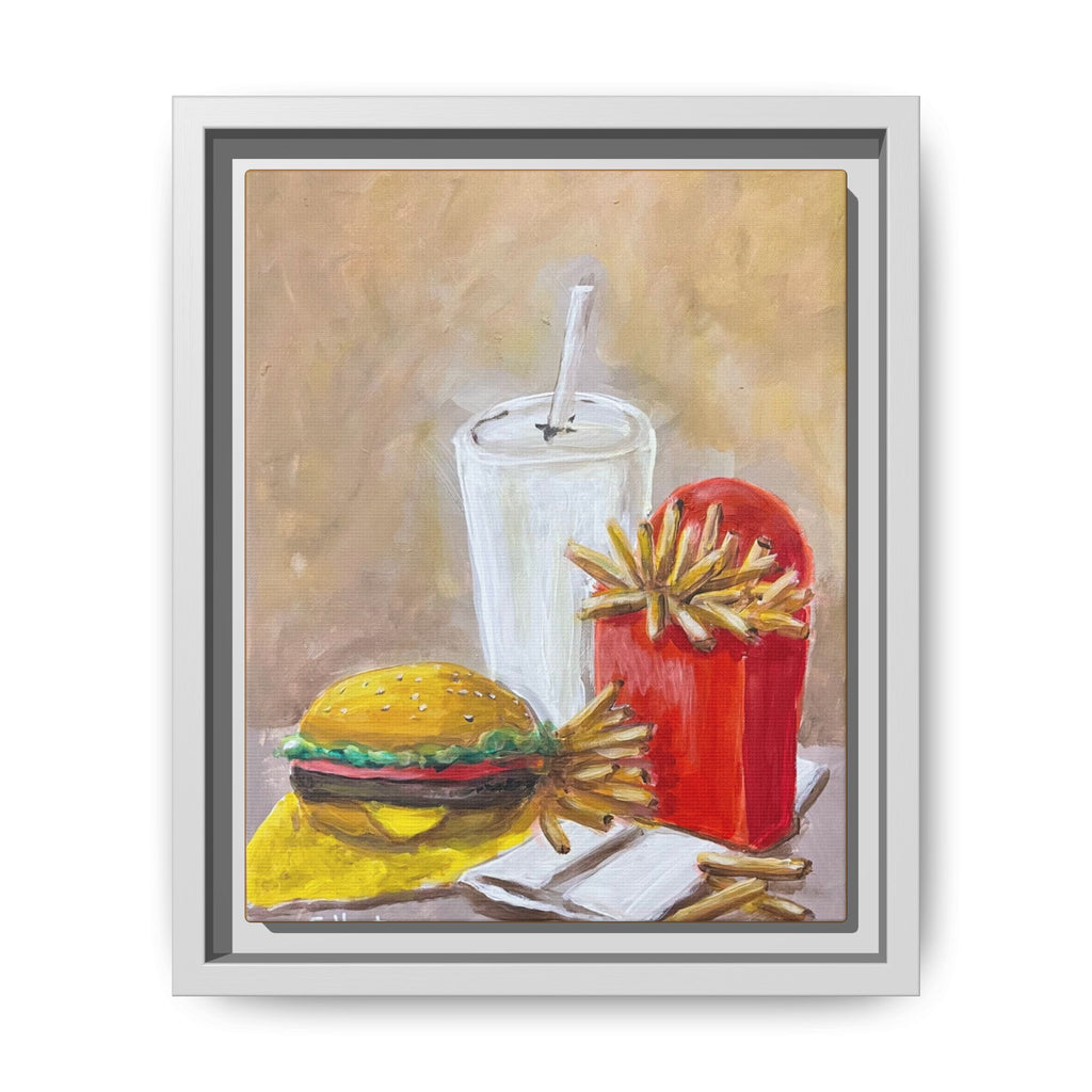 Fast Food Still Life Matte Canvas Framed Wall Art