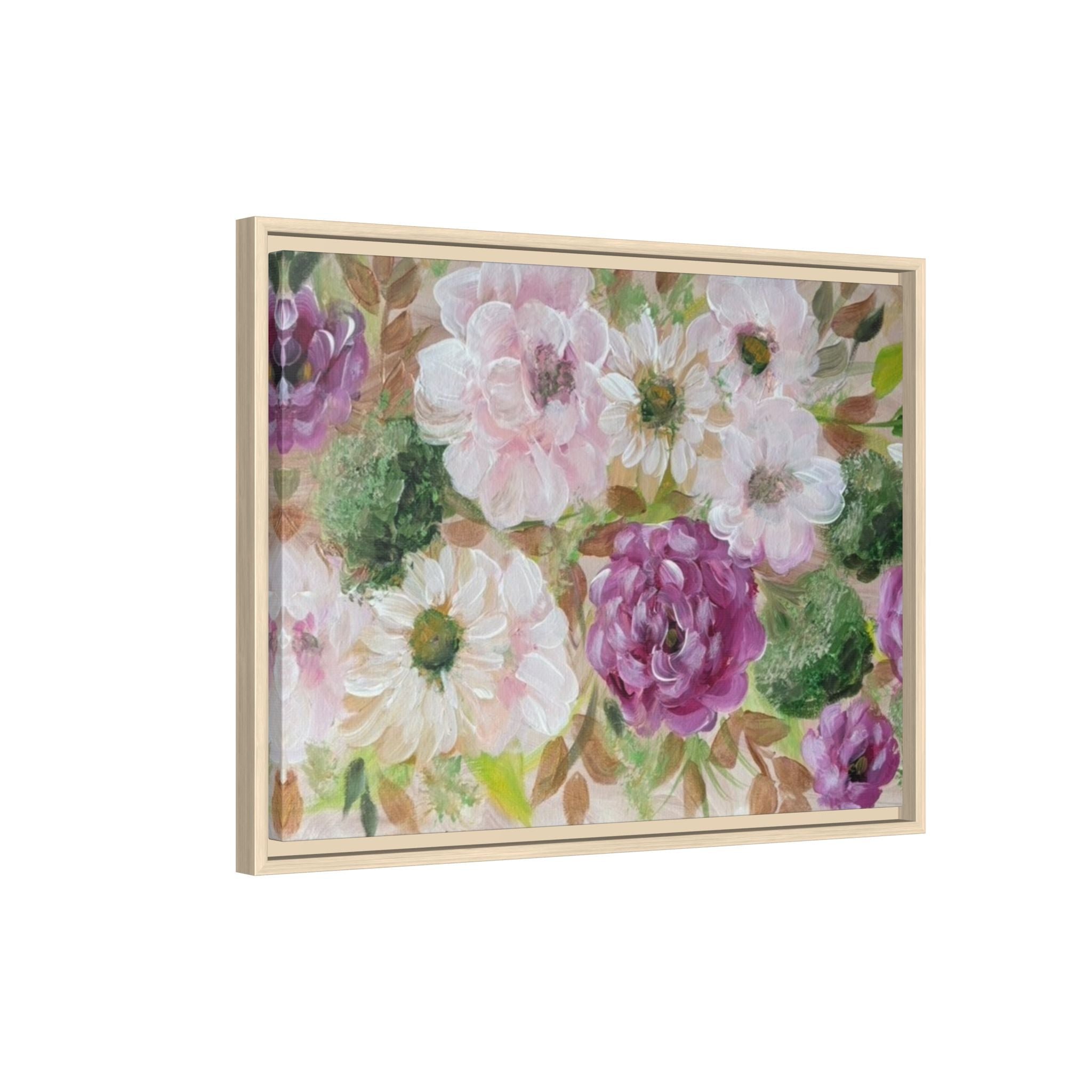 Floral Canvas Print — Pink & Mauve Watercolor Peonies