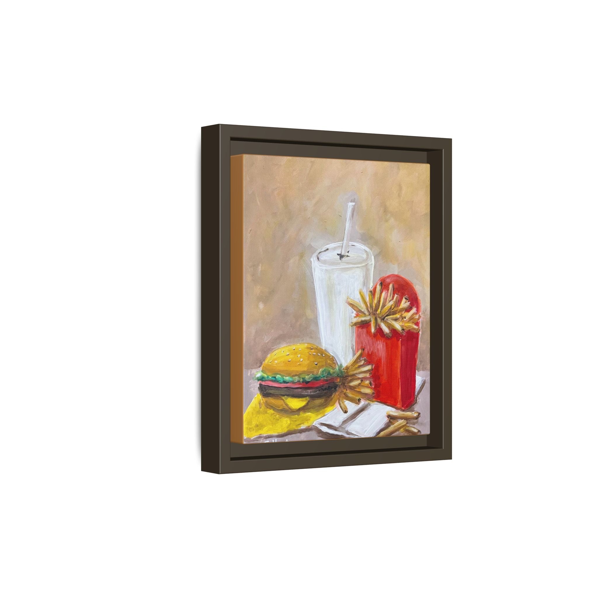 Fast Food Still Life Matte Canvas Framed Wall Art