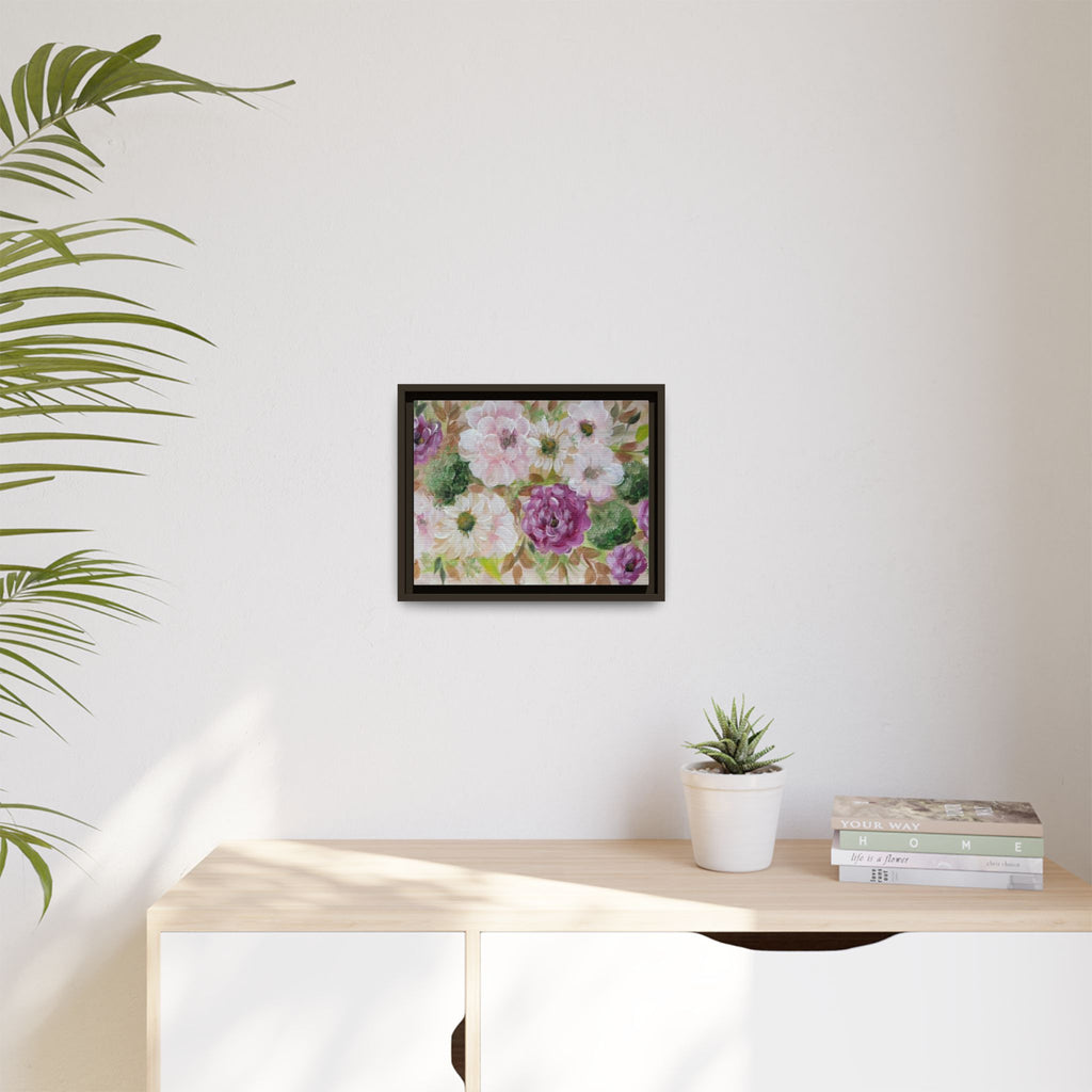 Floral Canvas Print — Pink & Mauve Watercolor Peonies