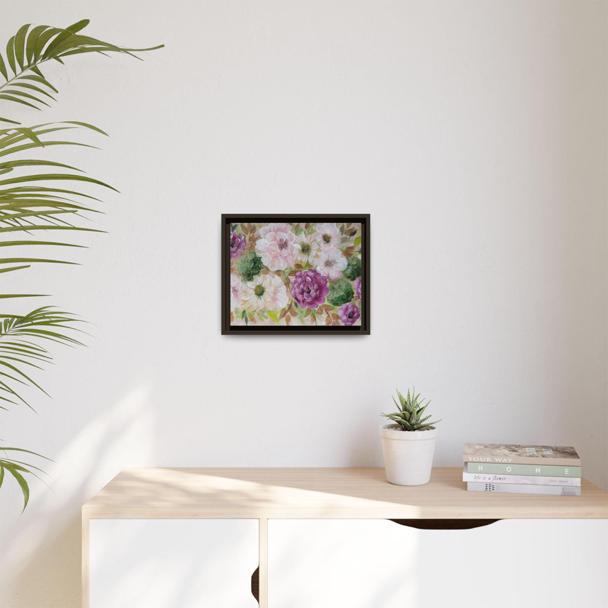 Floral Canvas Print — Pink & Mauve Watercolor Peonies