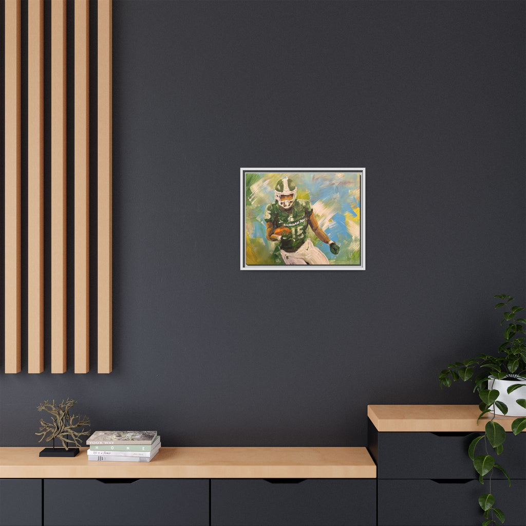 Abstract Football Matte Canvas, Framed (Multi-color)