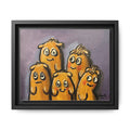 Whimsical Family Monsters Matte Canvas Framed Wall Art