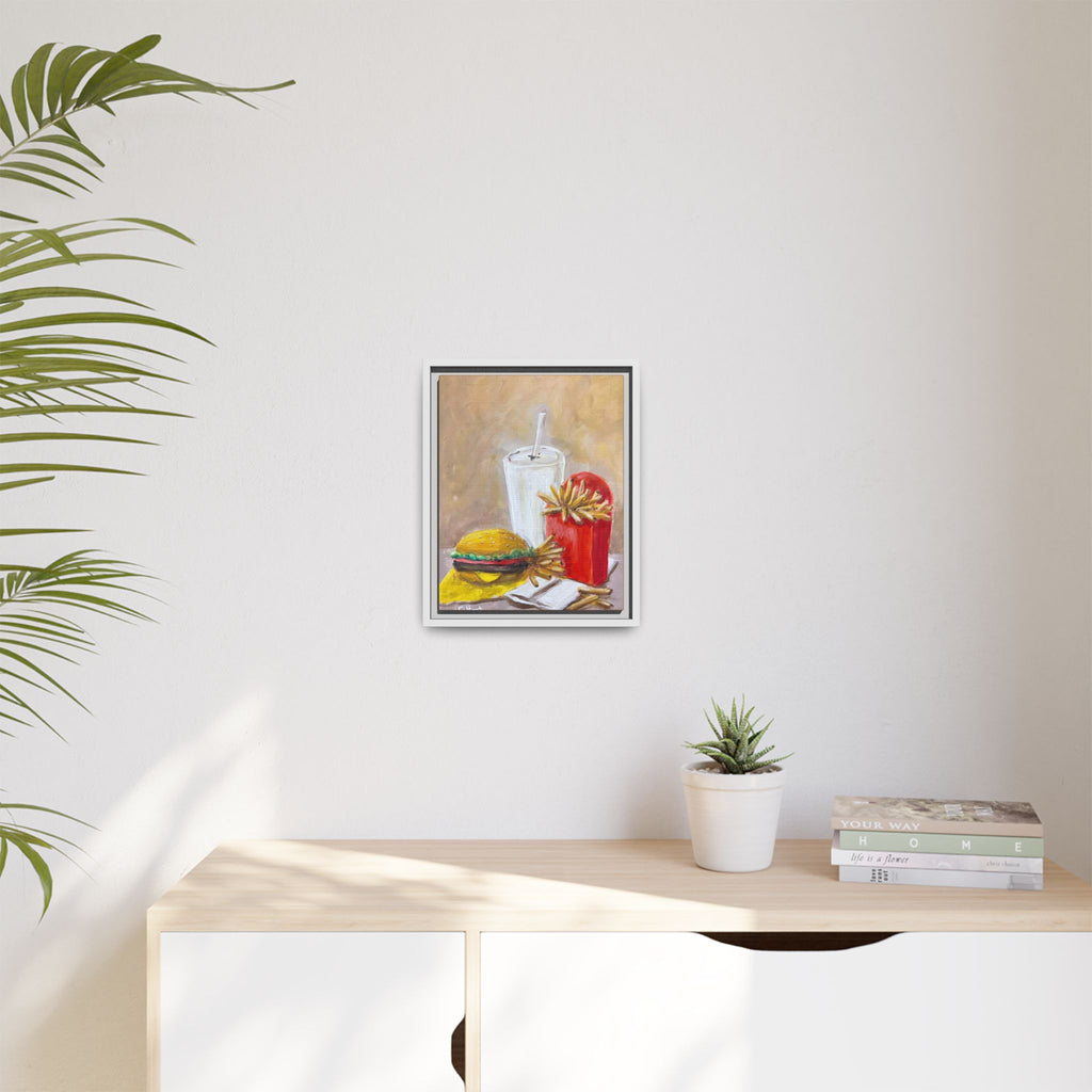 Fast Food Still Life Matte Canvas Framed Wall Art