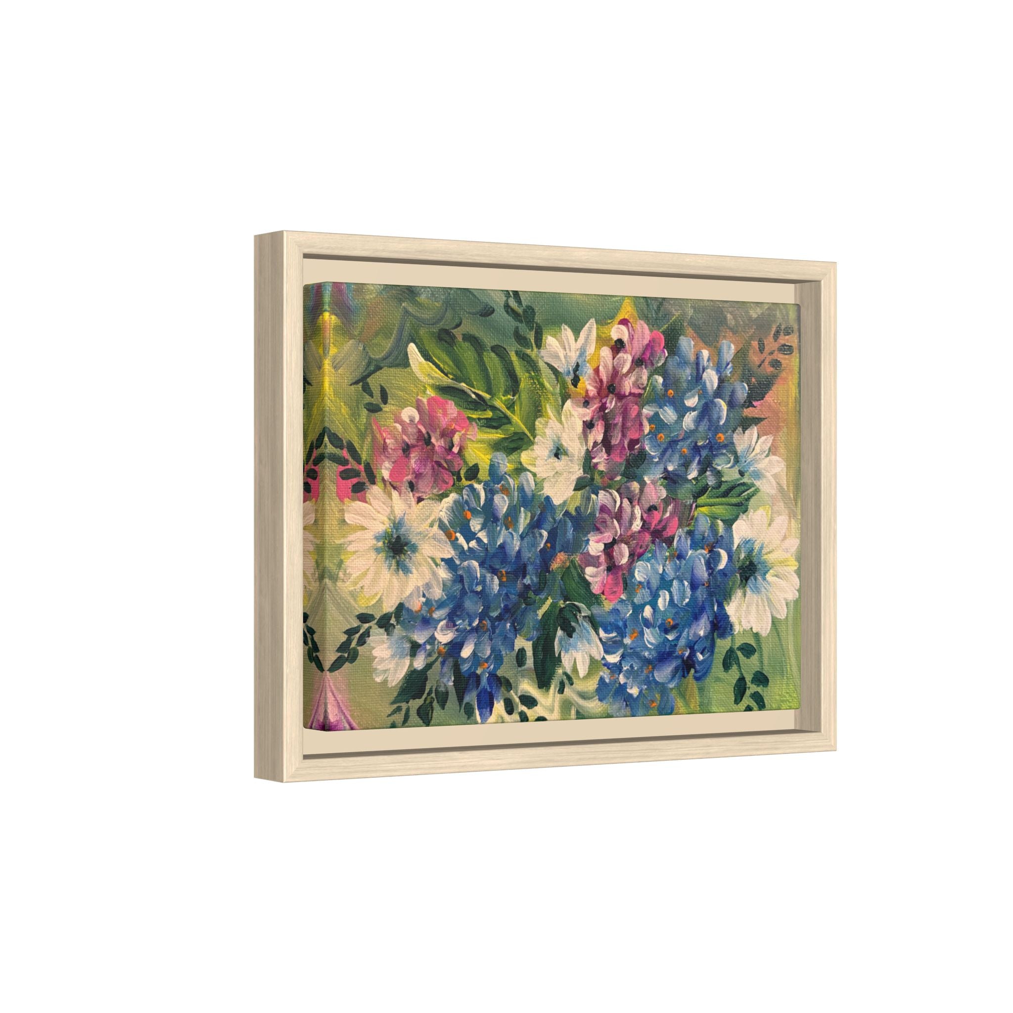 Floral Abstract Matte Canvas, Framed (Multi-color)