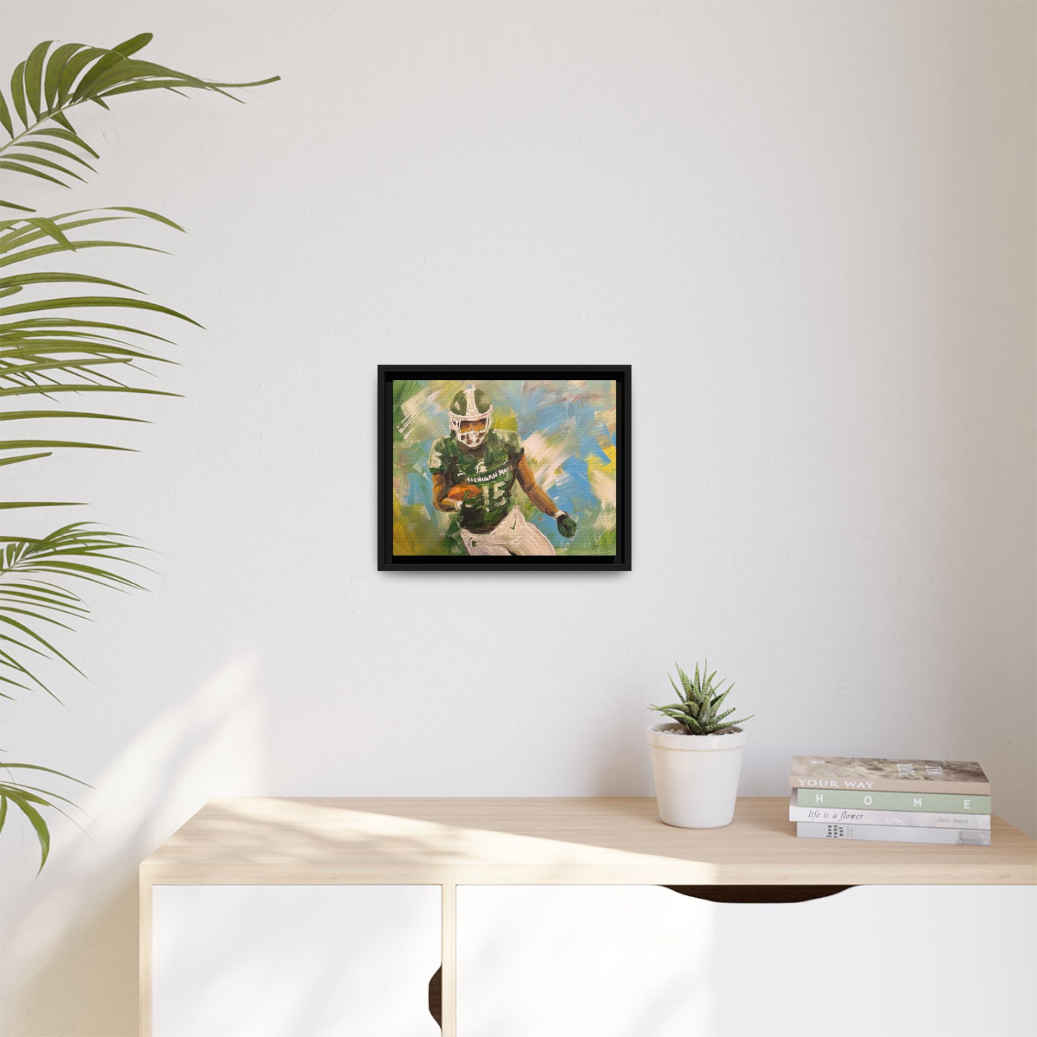 Abstract Football Matte Canvas, Framed (Multi-color)