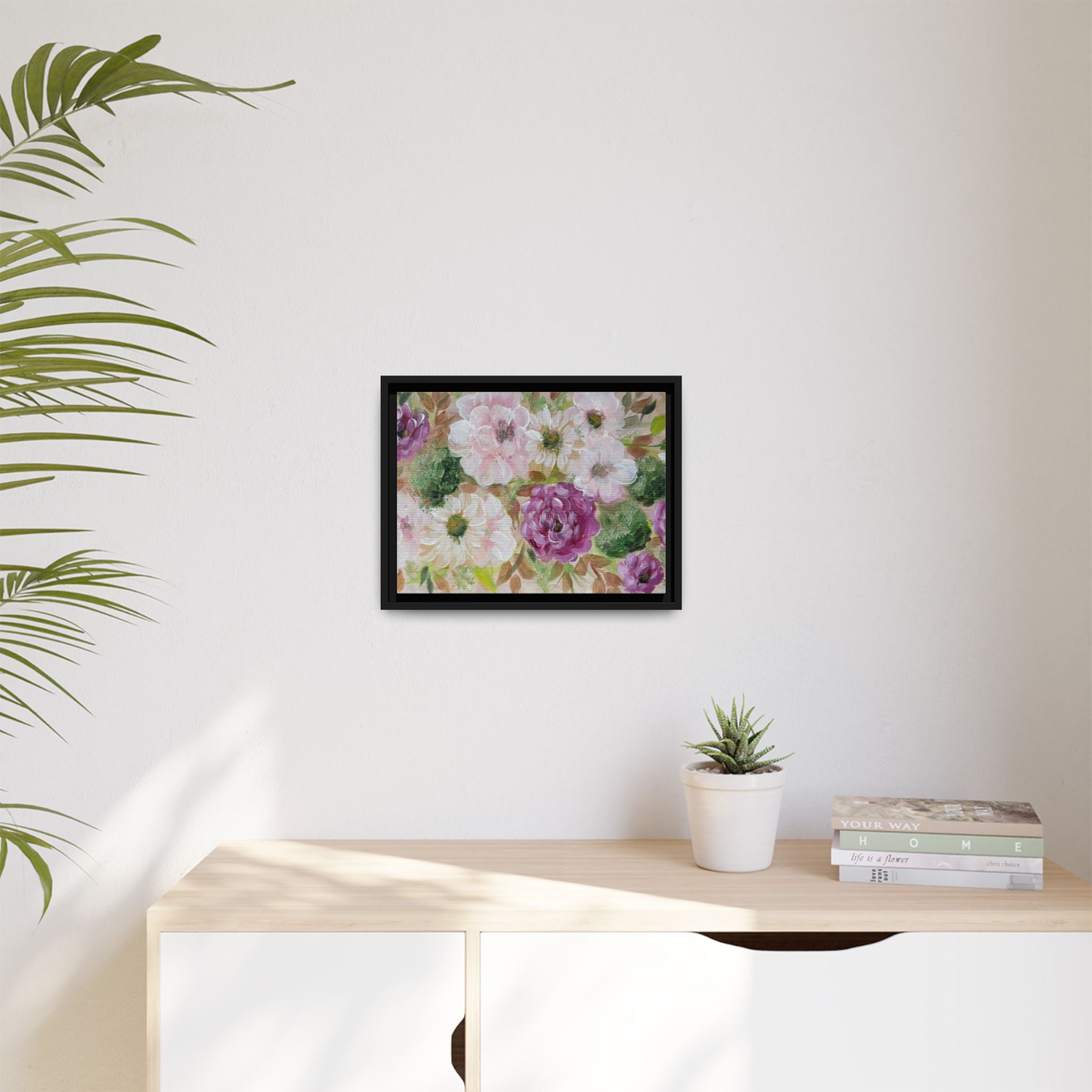 Floral Canvas Print — Pink & Mauve Watercolor Peonies