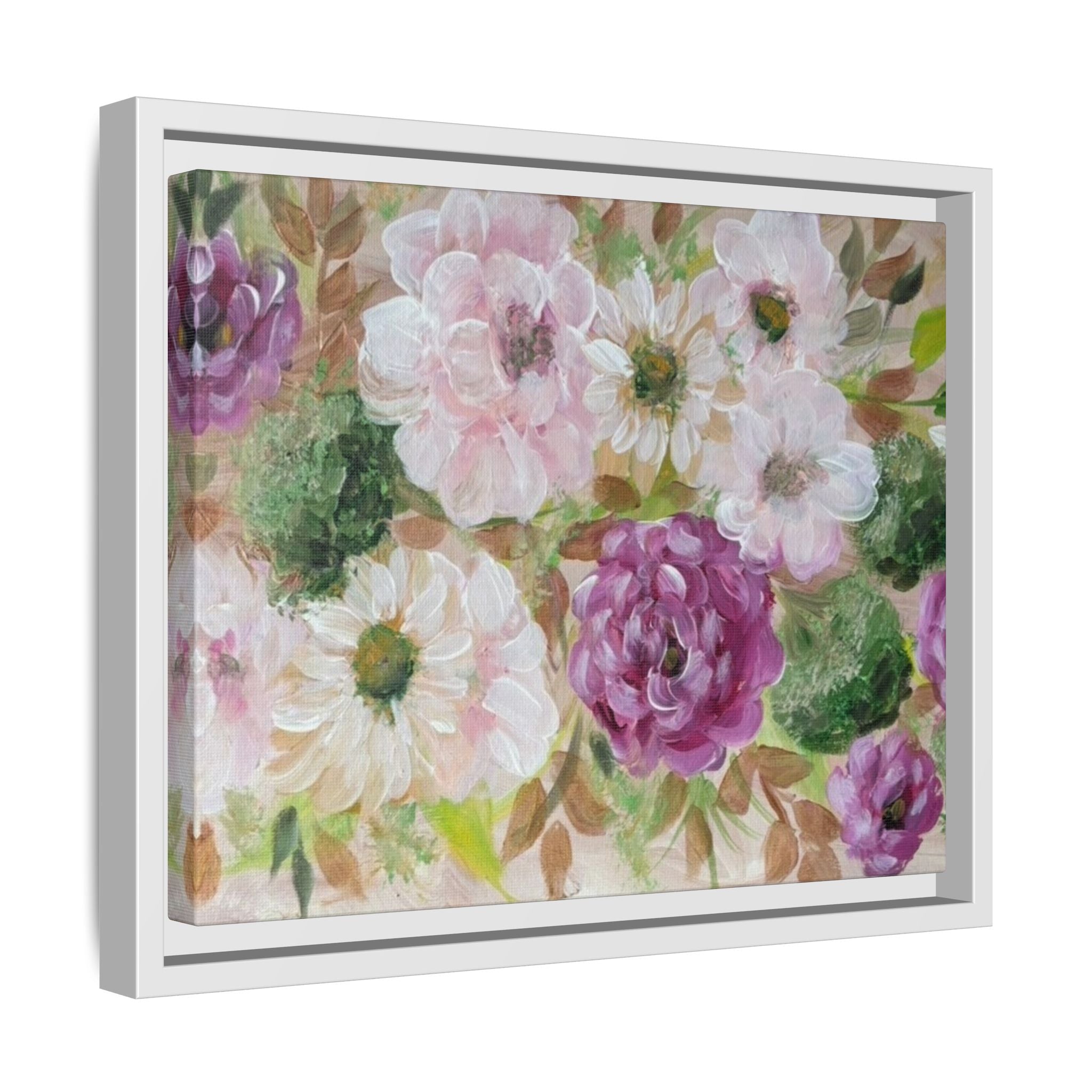 Floral Canvas Print — Pink & Mauve Watercolor Peonies