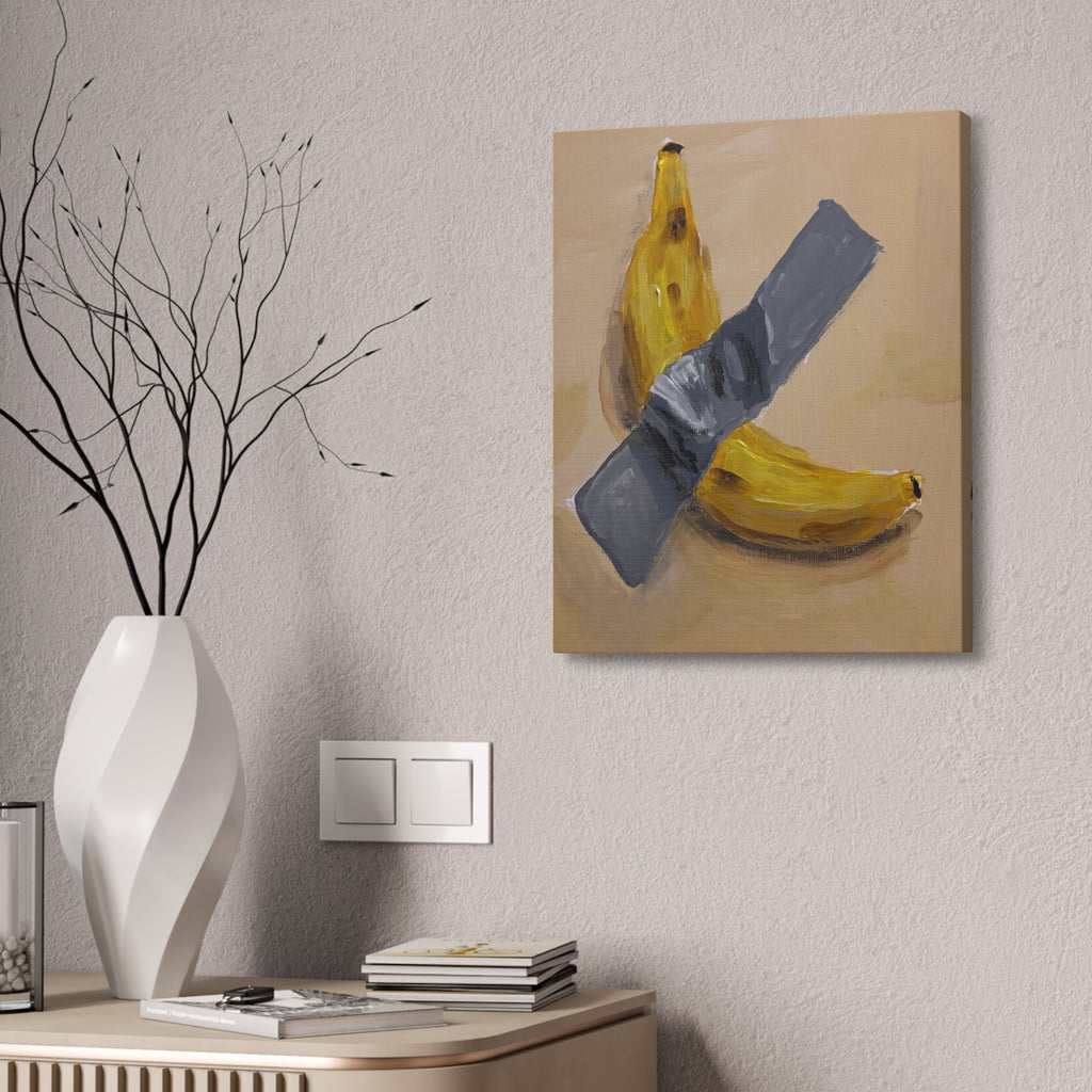 Duct Tape Banana Satire Canvas Print — Modern Pop Art Wall Decor