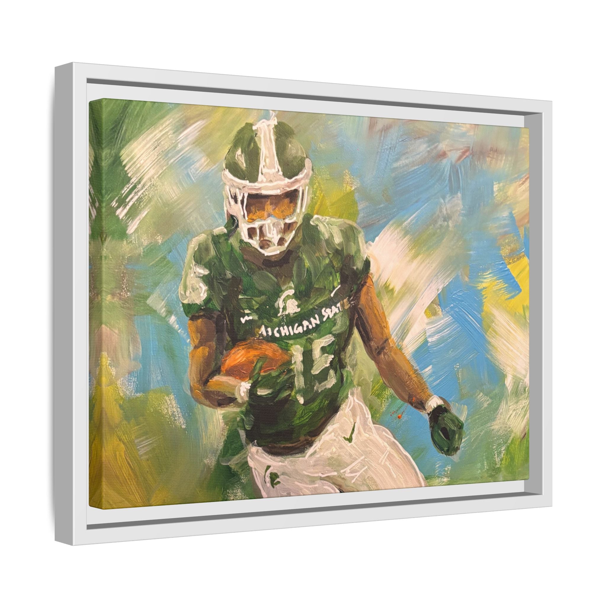 Abstract Football Matte Canvas, Framed (Multi-color)
