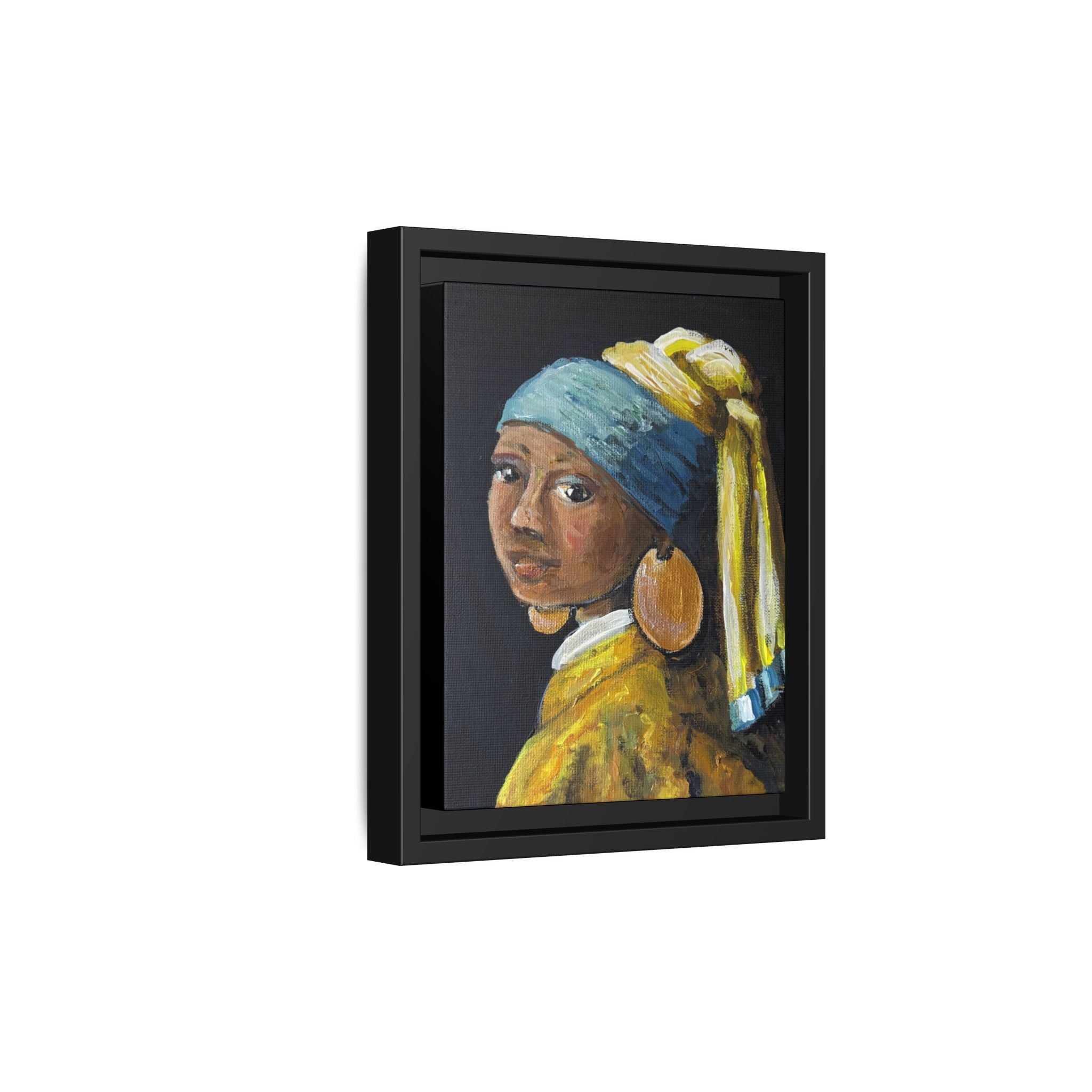Girl with a Copper Earring, Framed Matte Canvas Print — new take on a classic.