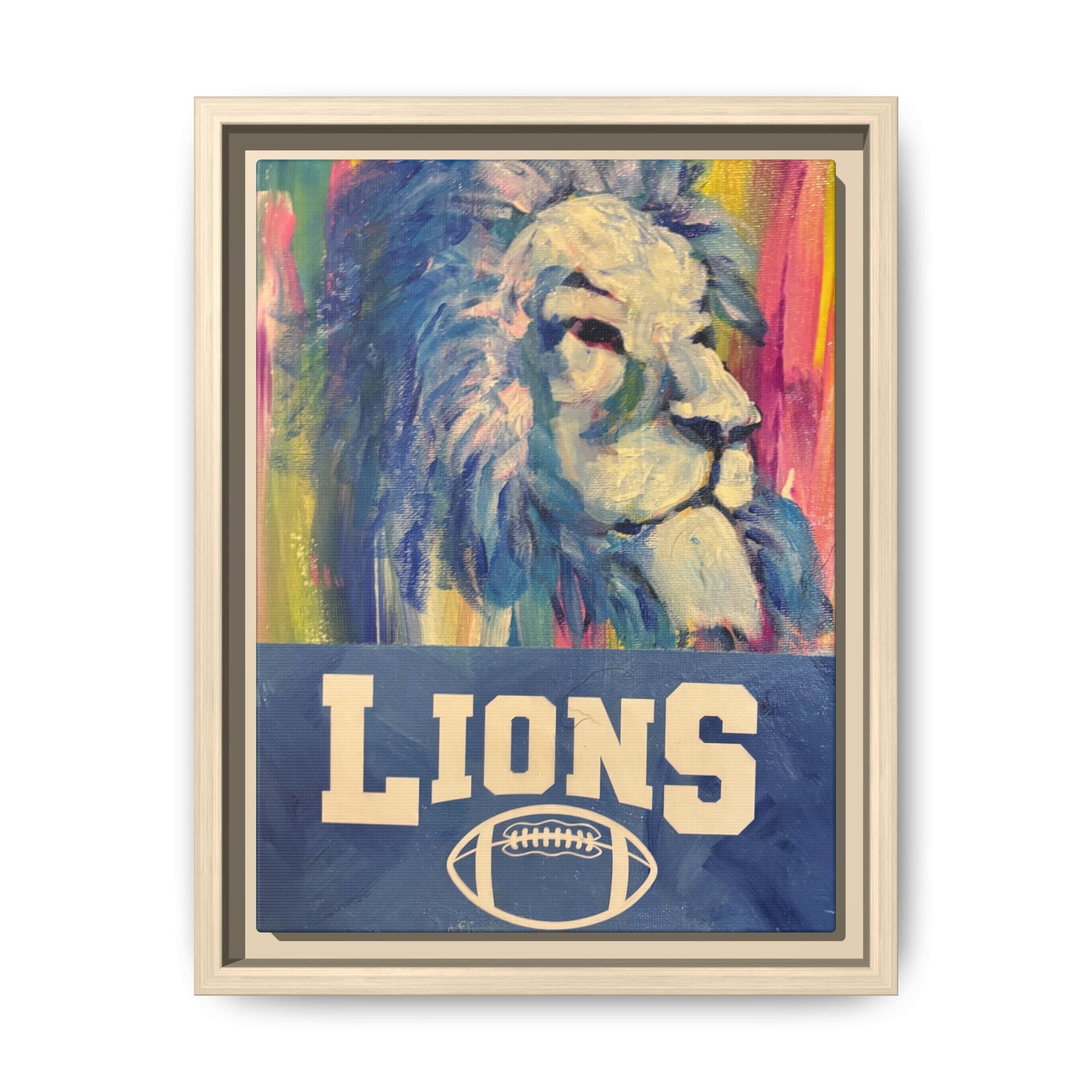 Lion, Matte Canvas, Framed (Multi-color)