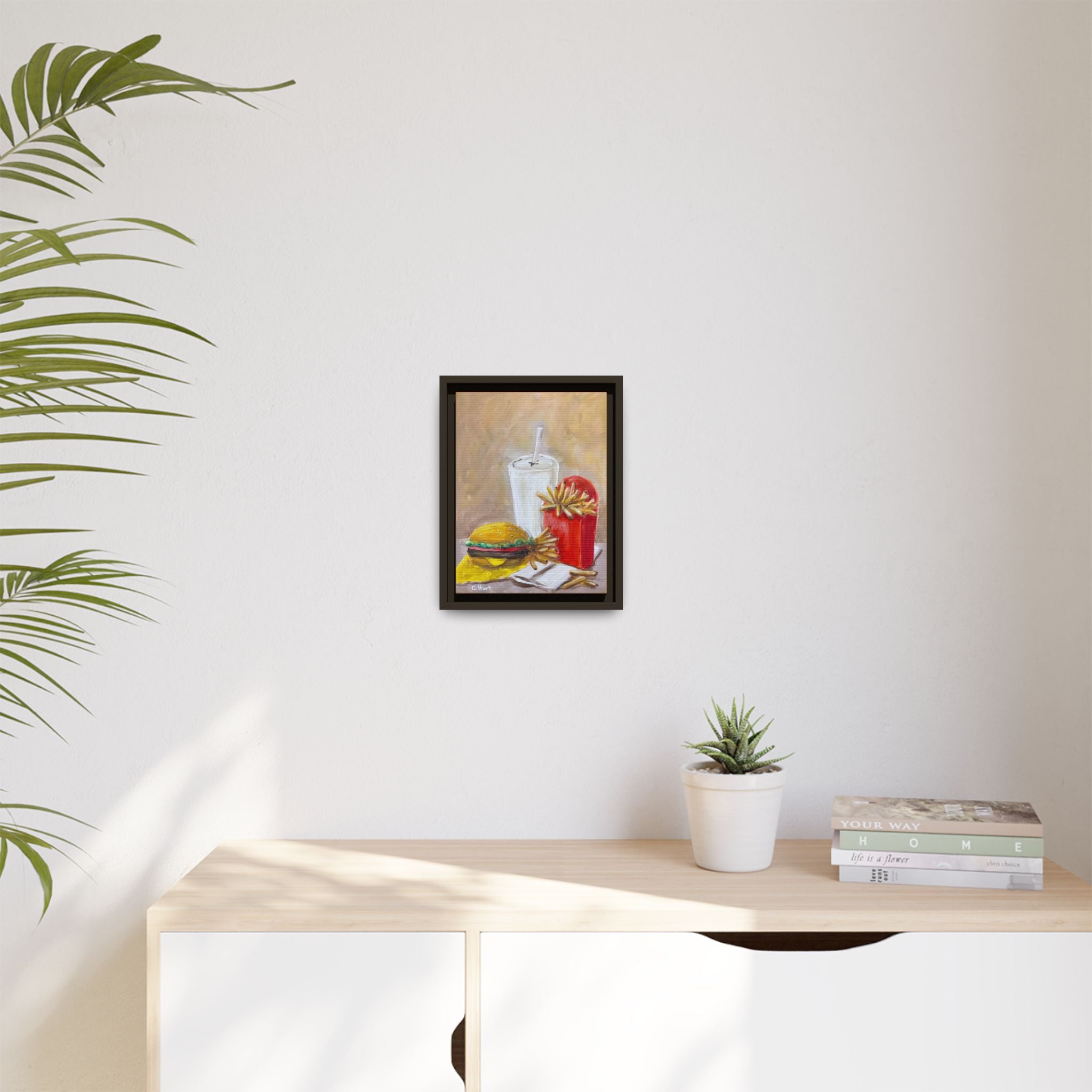 Fast Food Still Life Matte Canvas Framed Wall Art
