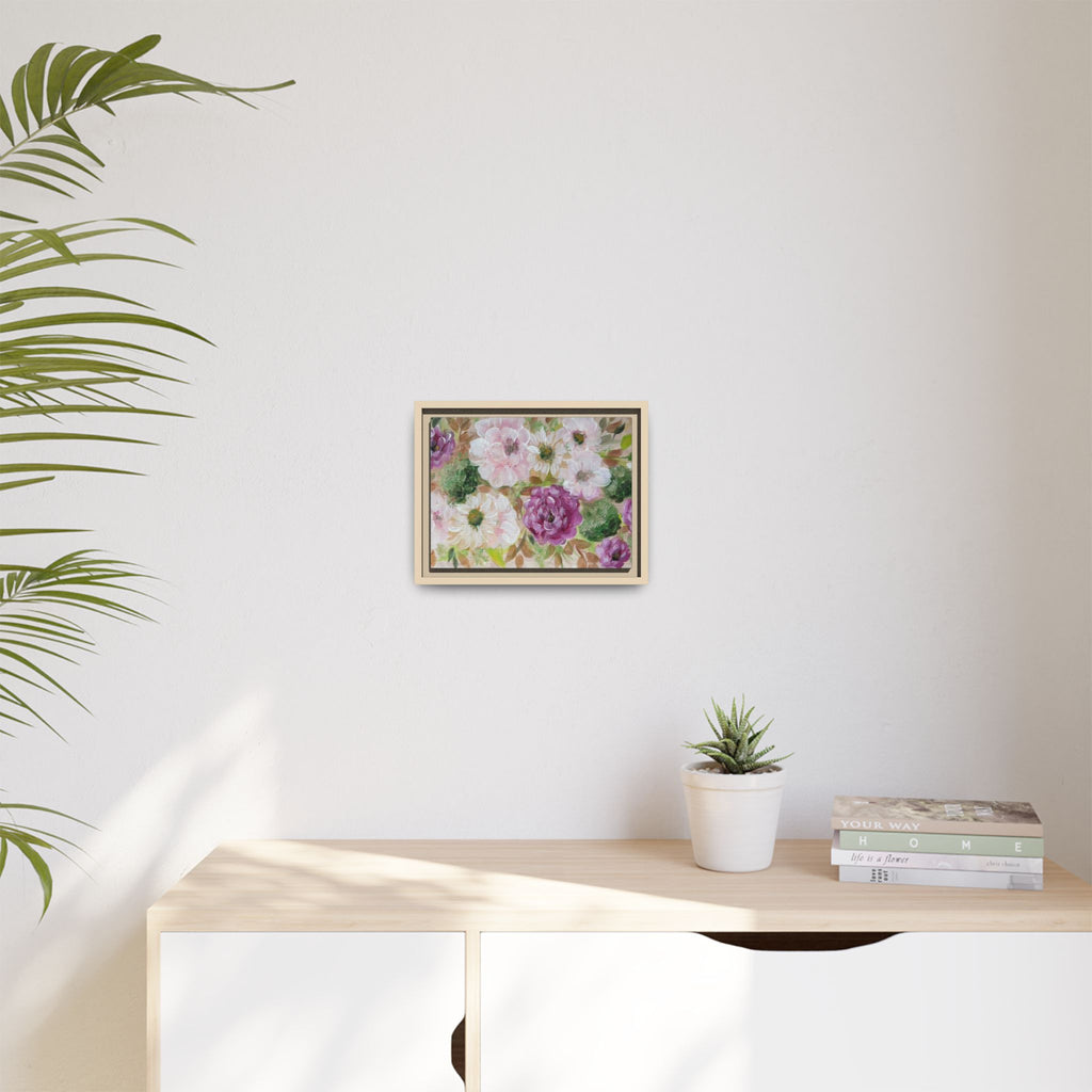 Floral Canvas Print — Pink & Mauve Watercolor Peonies