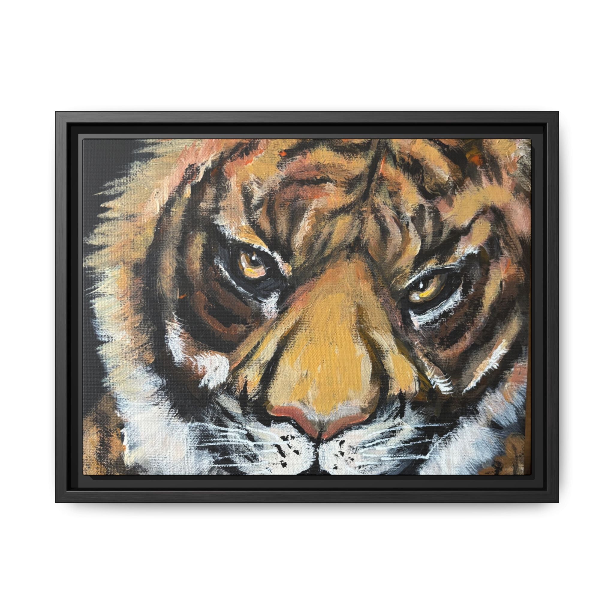 Tiger, Matte Canvas, Framed (Multi-color)